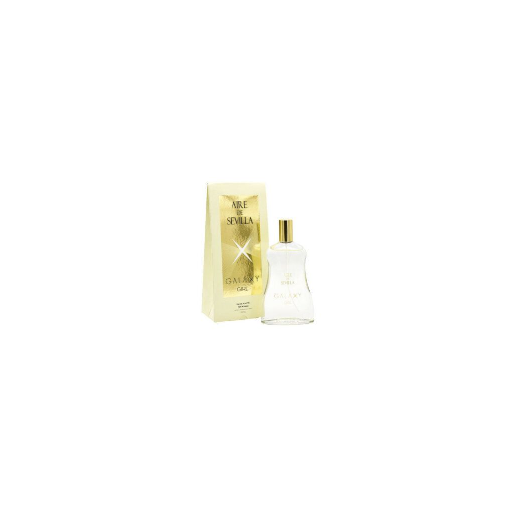 Parfümflasche und Verpackung. Flasche mit goldenem Verschluss. Verpackung mit Logo und Produktnamen.
