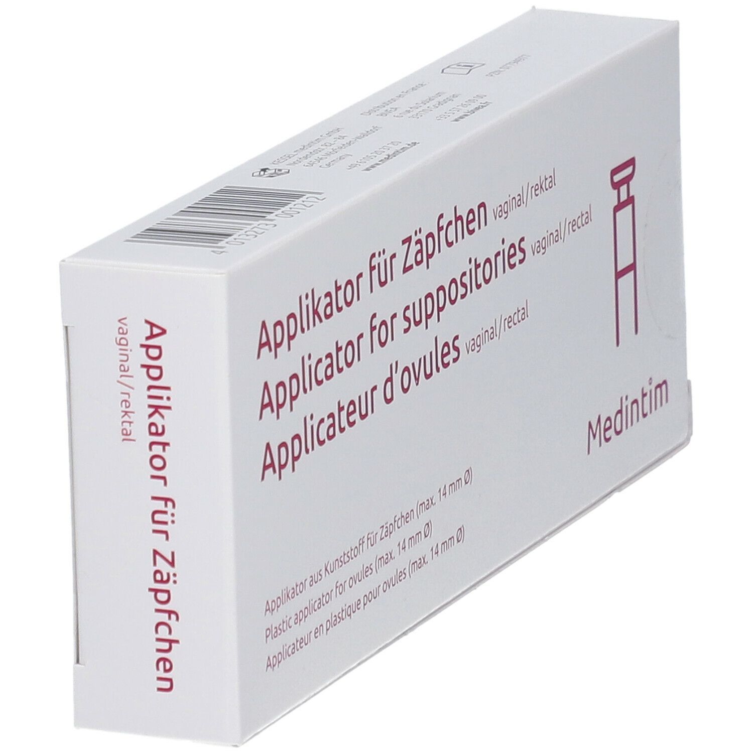 Vaginal Applikator für Zäpfchen