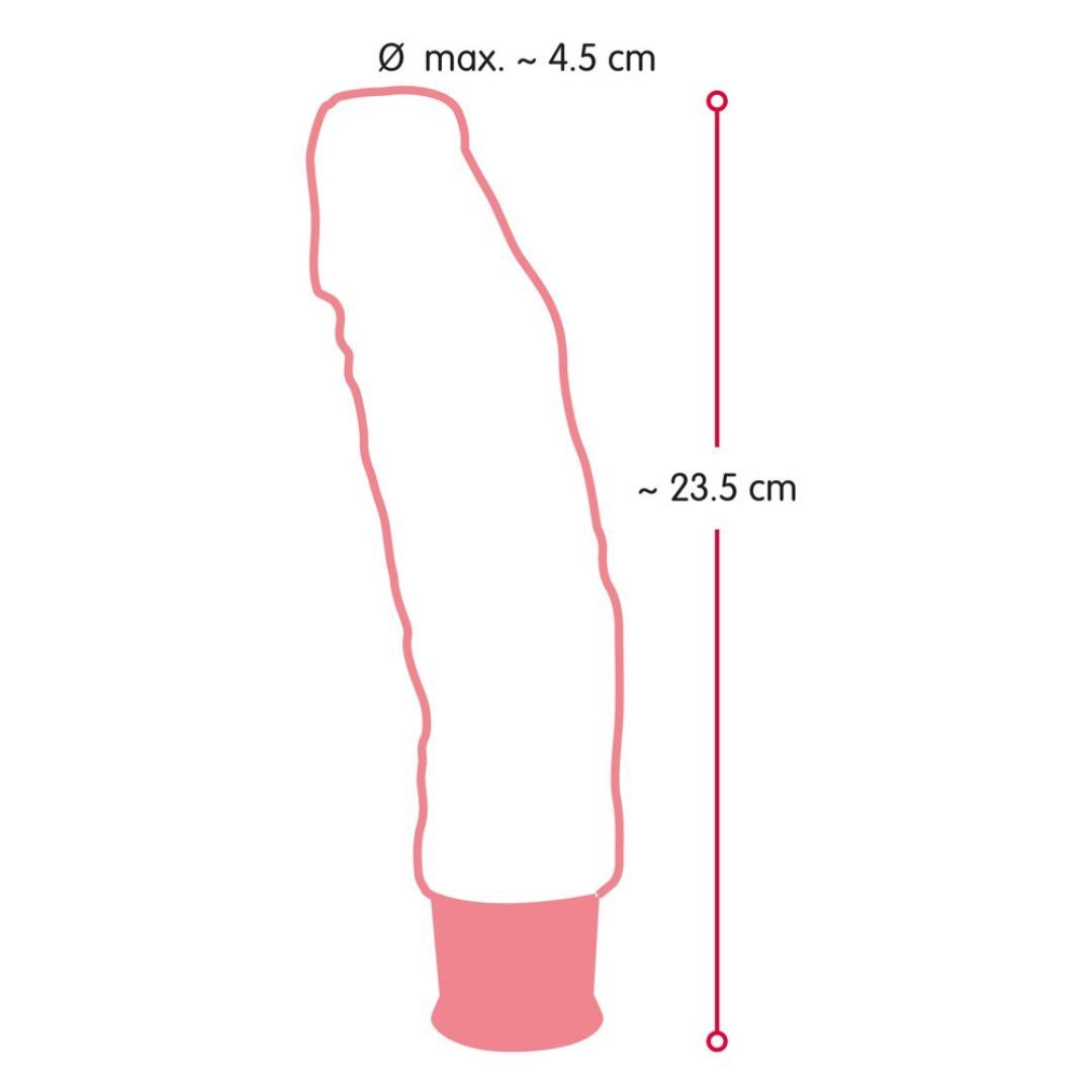 Naturvibrator „Big Vibe“ mit Äderung und praller Eichel, schwarz | 8 Vibrationsmodi | Nature Skin