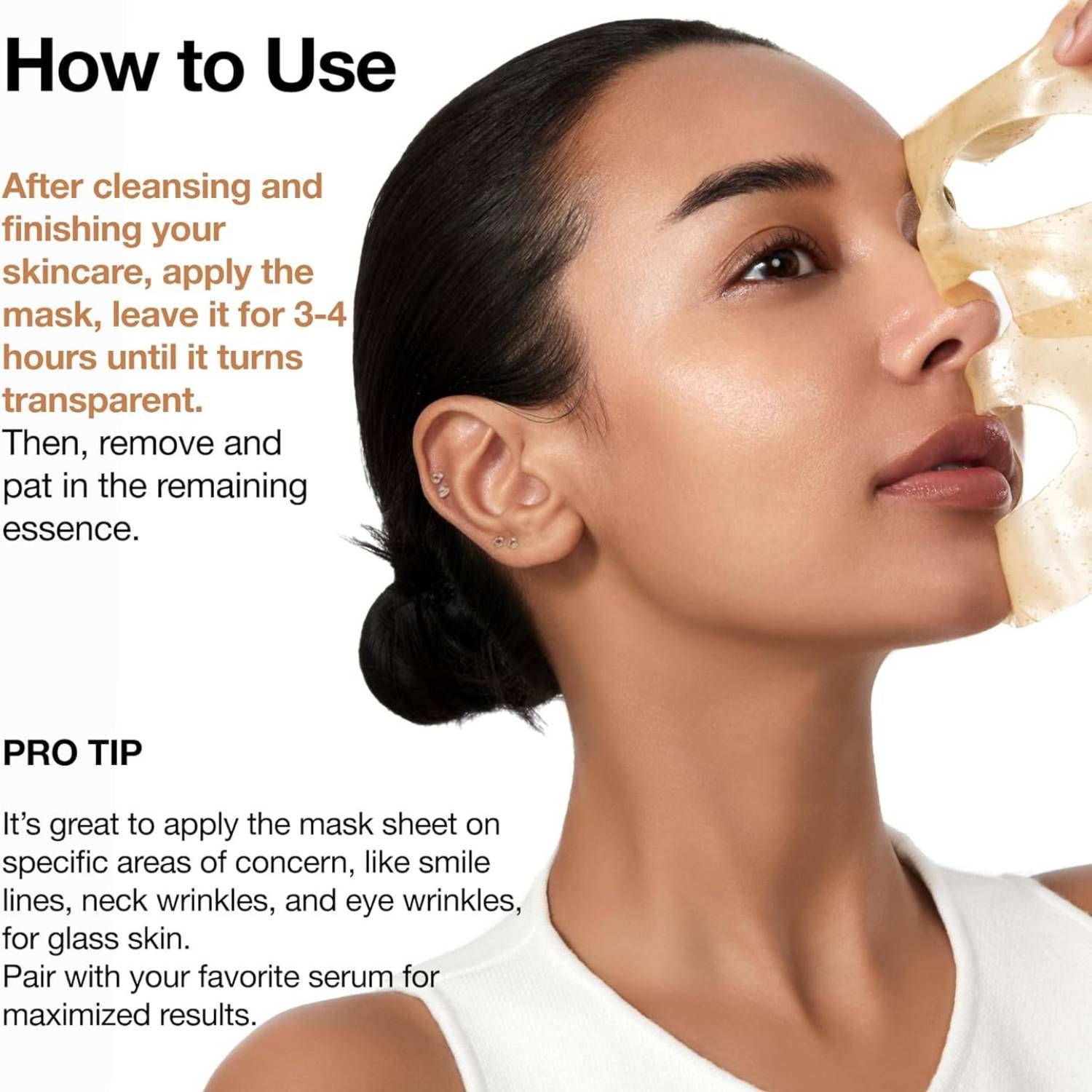 Anleitung zur Anwendung der Anua Rice 70 Glow Collagen Mask.