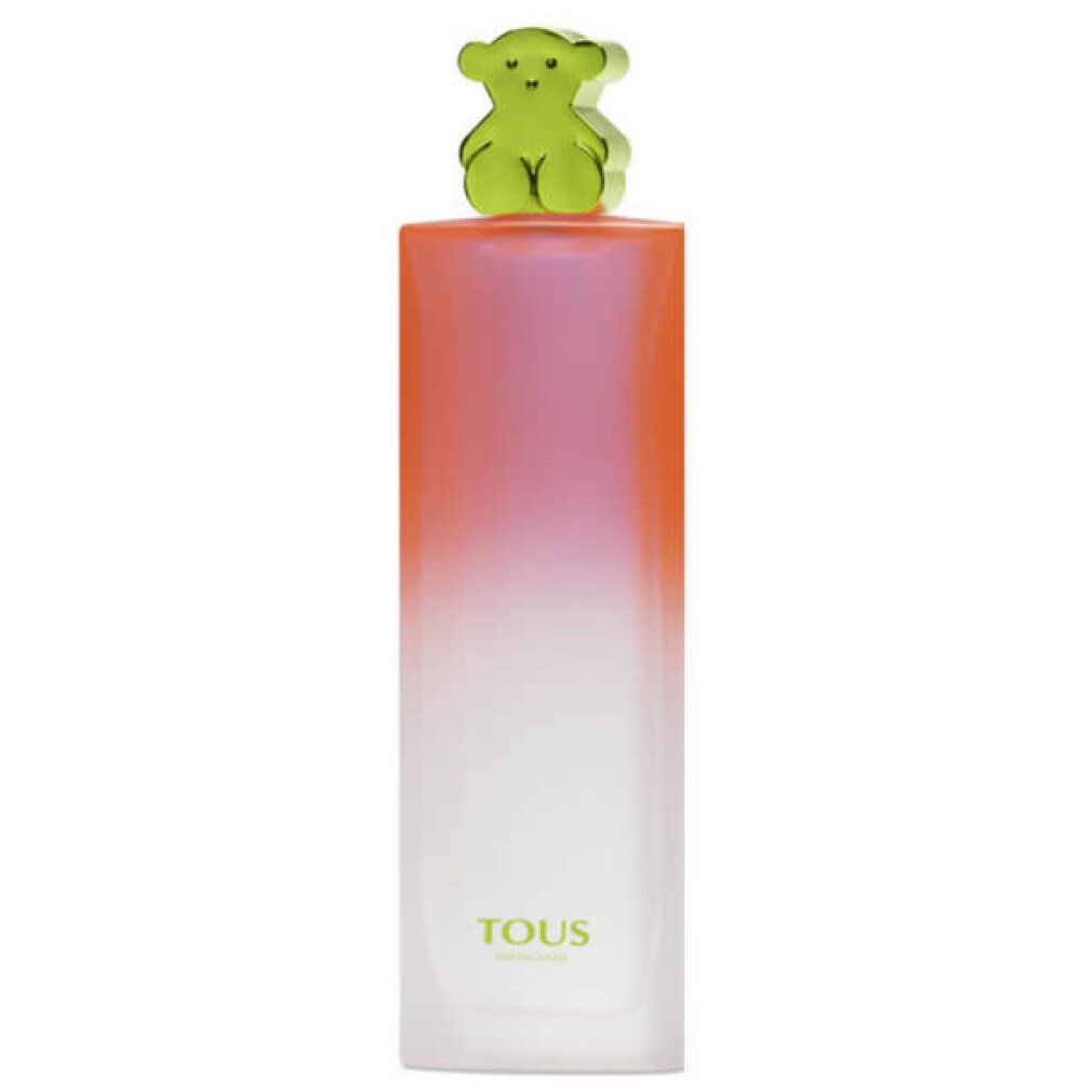 Tous Neon Candy Eau De Toilette Spray mit grünem Bären-Verschluss und Farbverlauf-Flasche.
