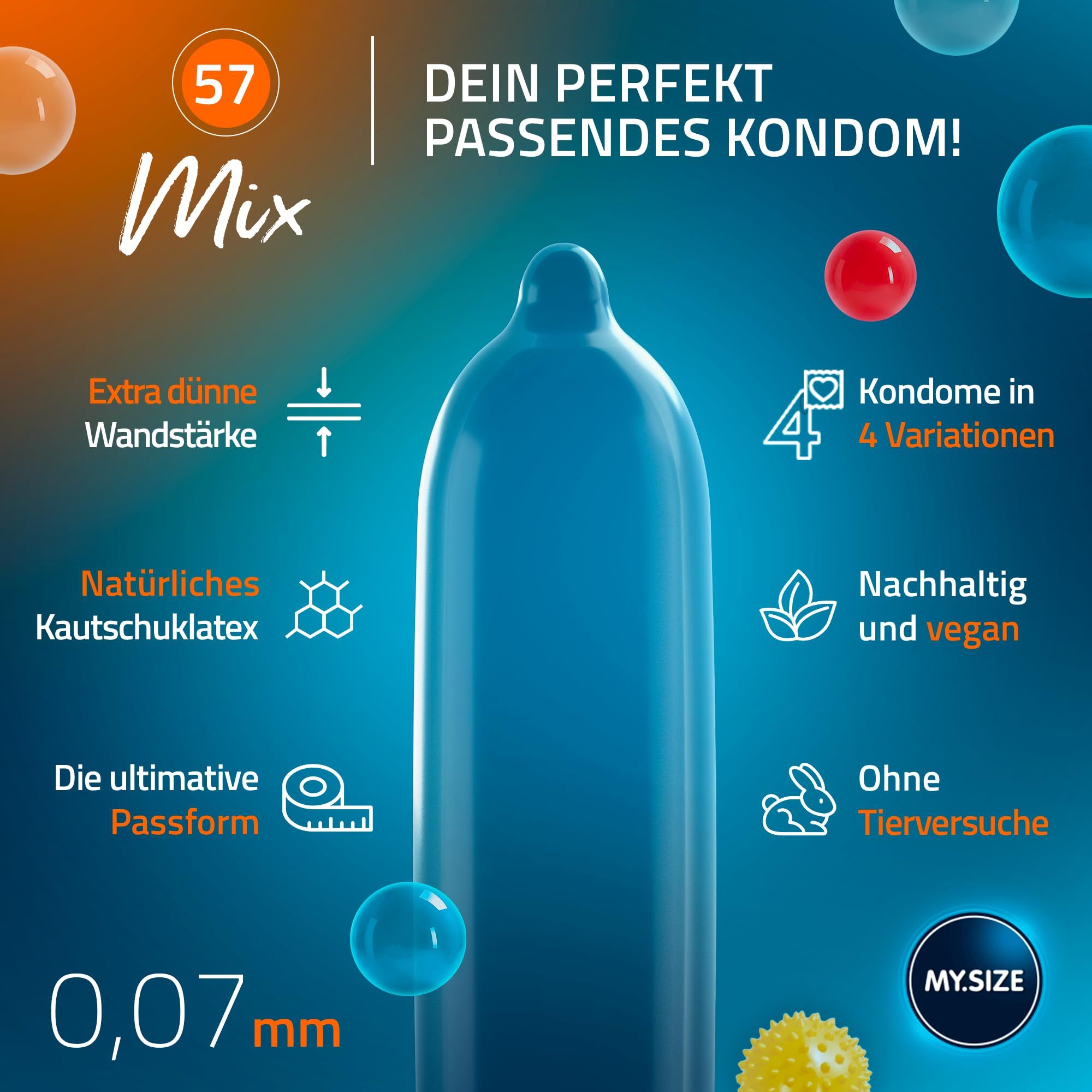 Mehrere Packungen MY.SIZE Kondome 'Mix' mit 10 Stück pro Packung.