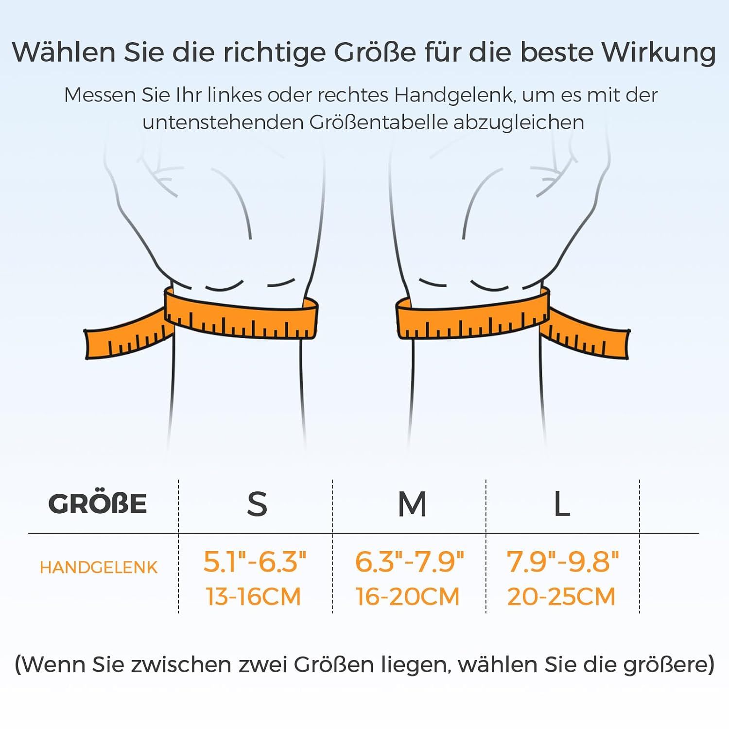 Handgelenkbandage mit Daumenstütze und Klettverschluss.