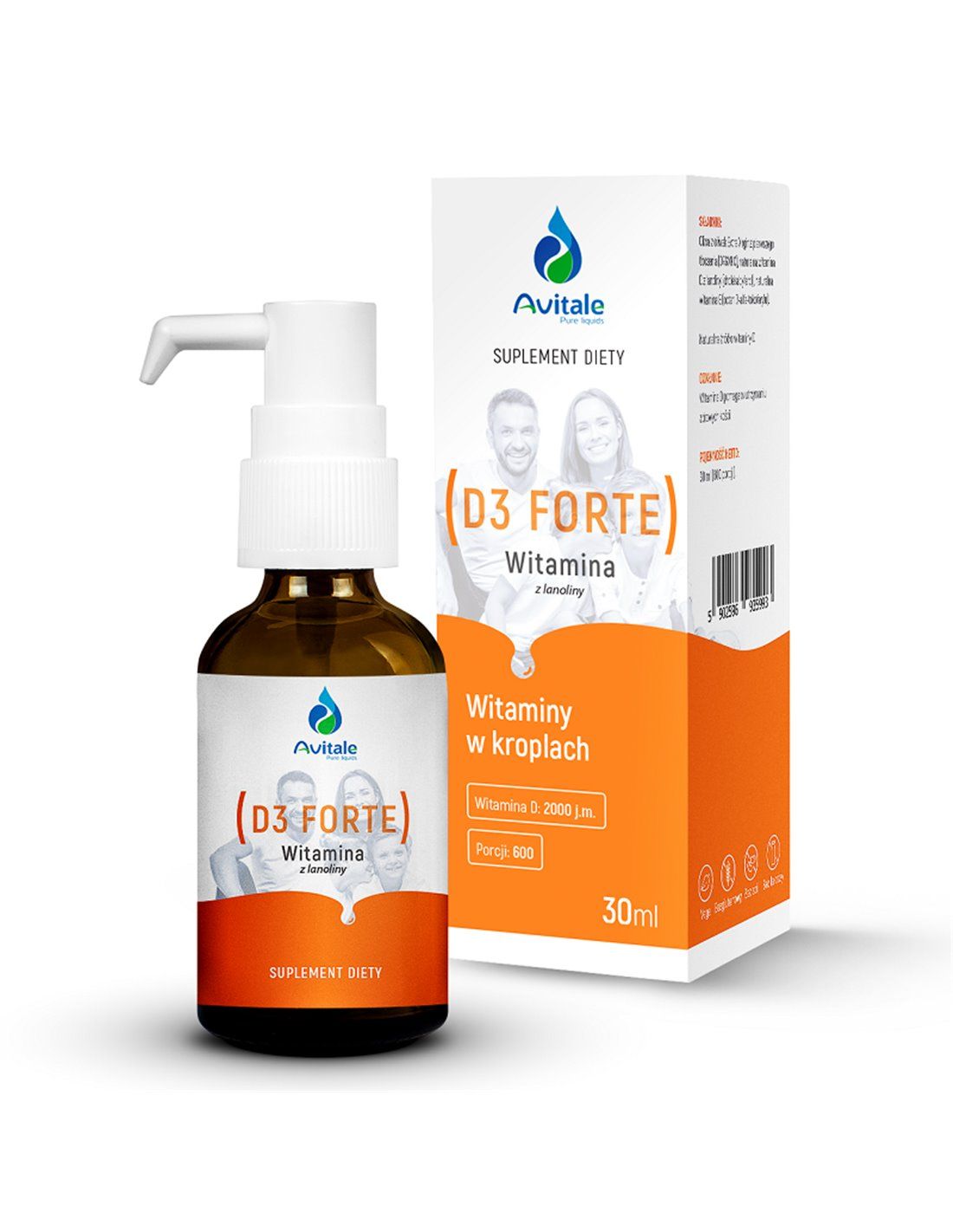 Aliness Vitamin D3 FORTE 2000 IE aus Lanolin, Avitale