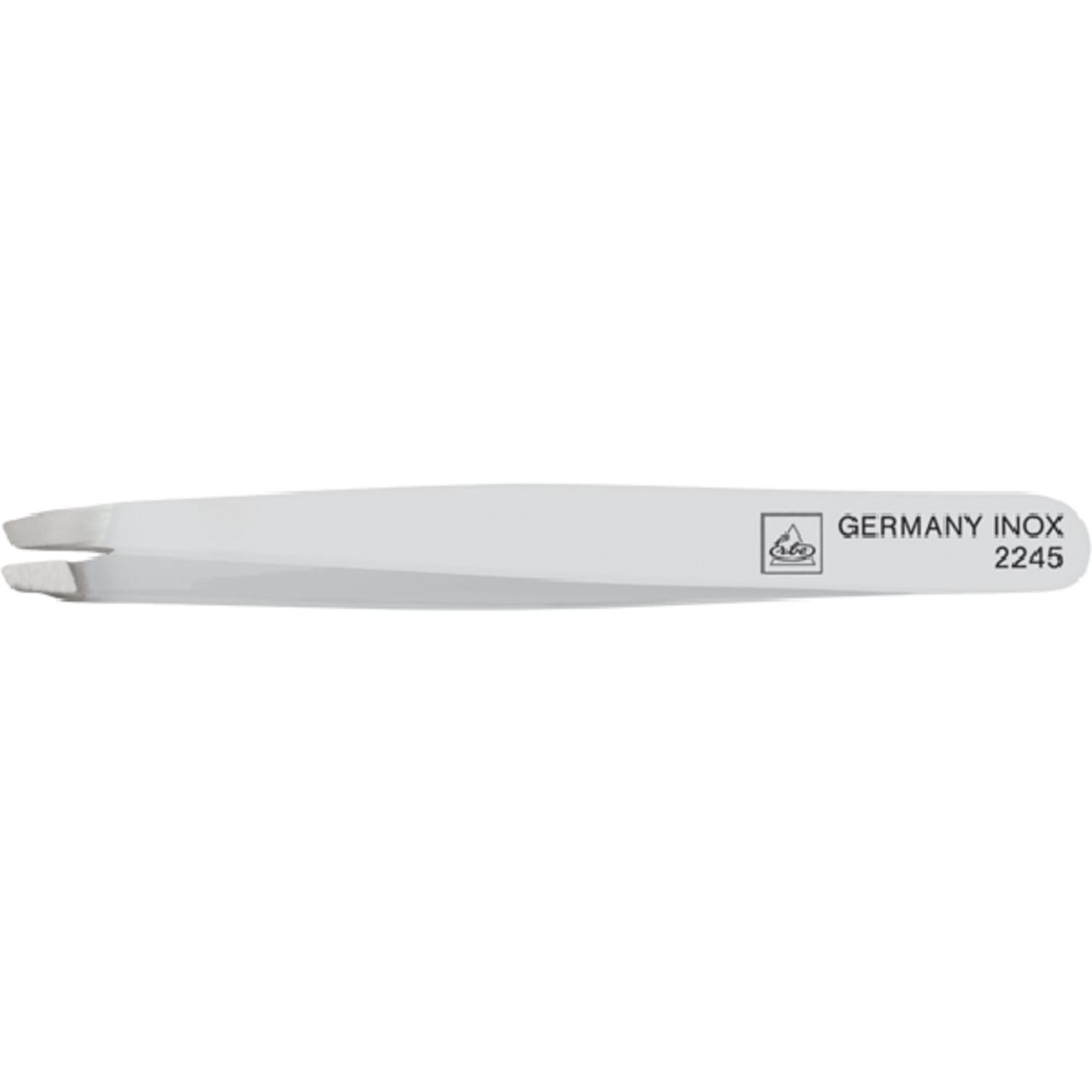Schräge Pinzette aus rostfreiem Edelstahl, Made in Germany.
