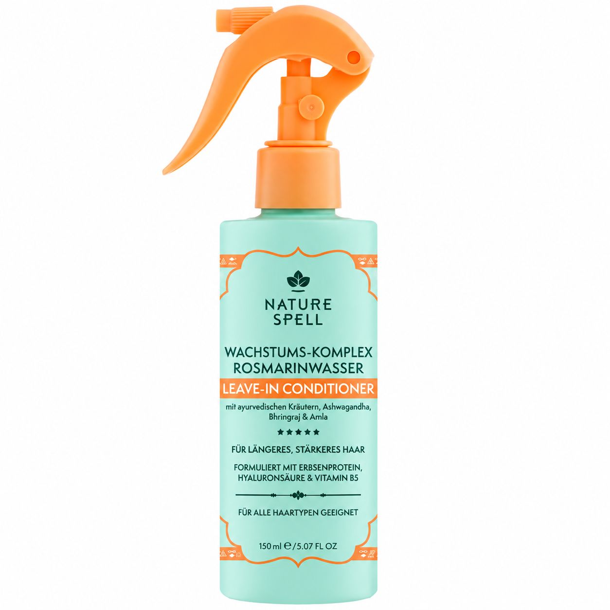Nature Spell Wachstums-Komplex Rosmarinwasser Leave-In Conditioner, 150ml Flasche.