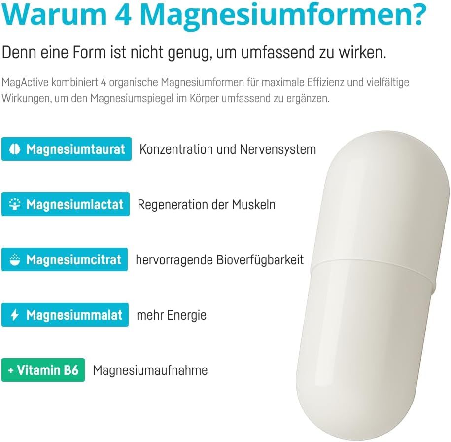 Bio Medical Pharma MagActive Magnesium Komplex mit Vitamin B6 Kapseln