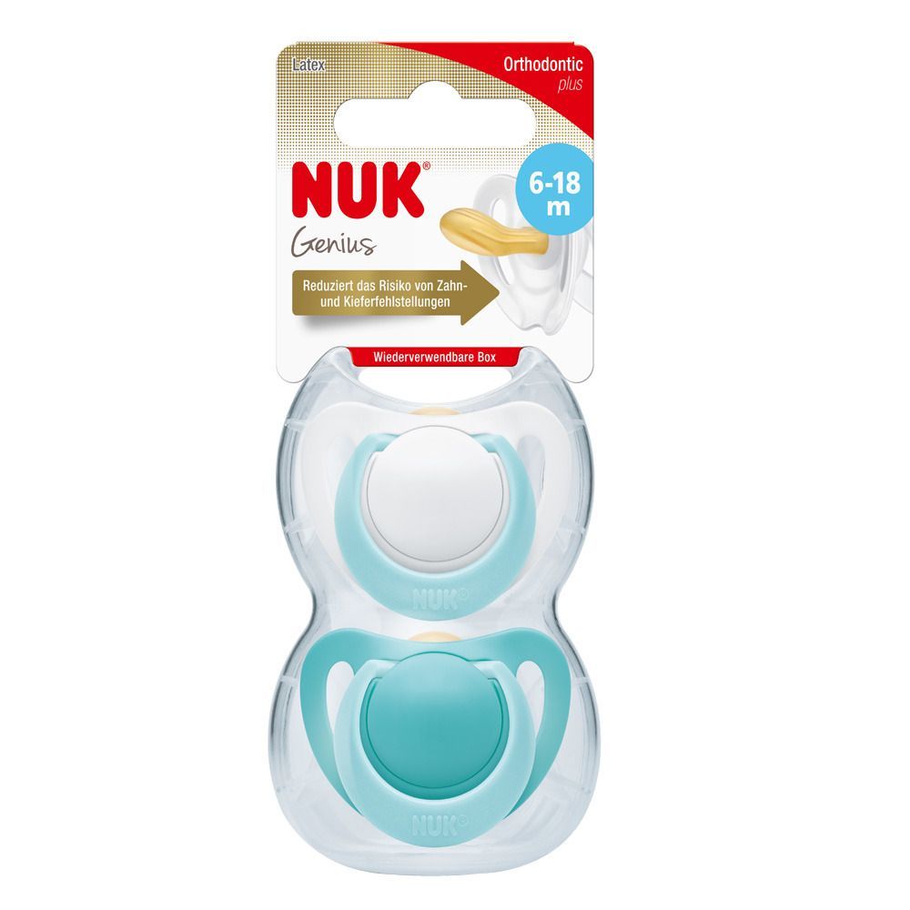 NUK® Genius Schnuller aus Latex Größe 6 bis 18 Monate (Farbe nicht wählbar)