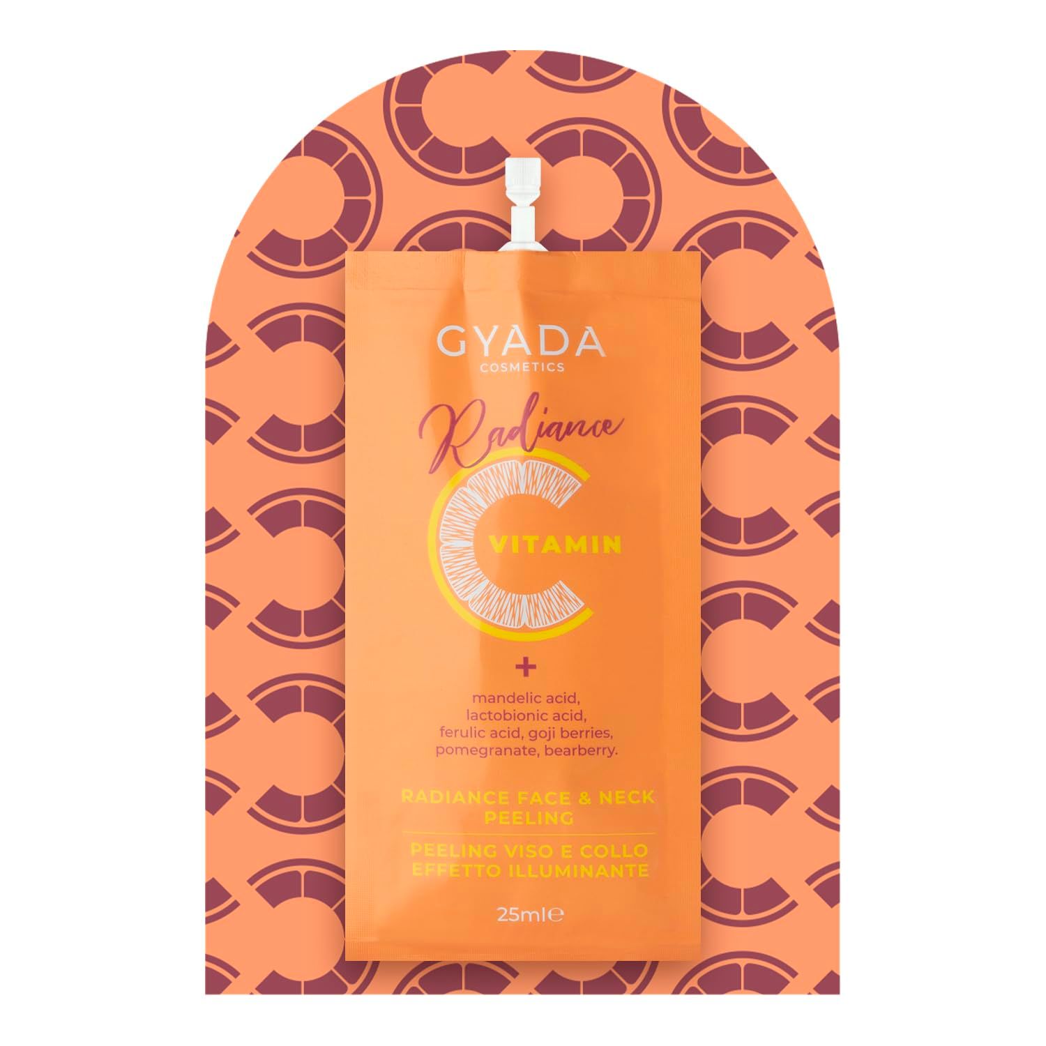 Gyada Cosmetics Radiance Vitamin C Peeling für Gesicht und Hals, 25 ml. Mit Mandelsäure, Ferulasäure, Gojibeeren.