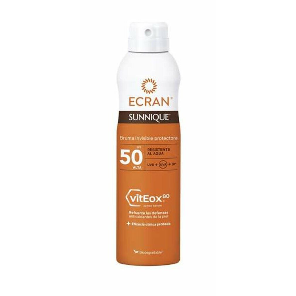 Ecran Sunnique Sonnenschutz Spray SPF 50, unsichtbare Schutzformel mit Viteox 80.