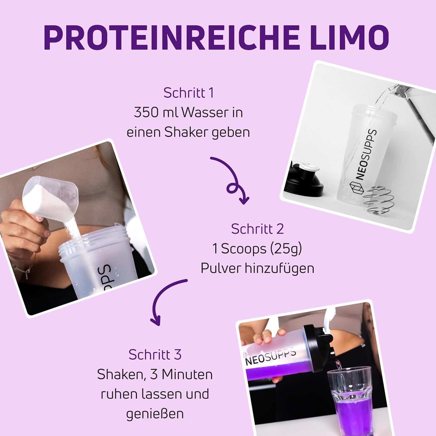 Neosupps Clear Whey Isolat Protein Pulver, 2000g, Blueberry, Eiweißpulver