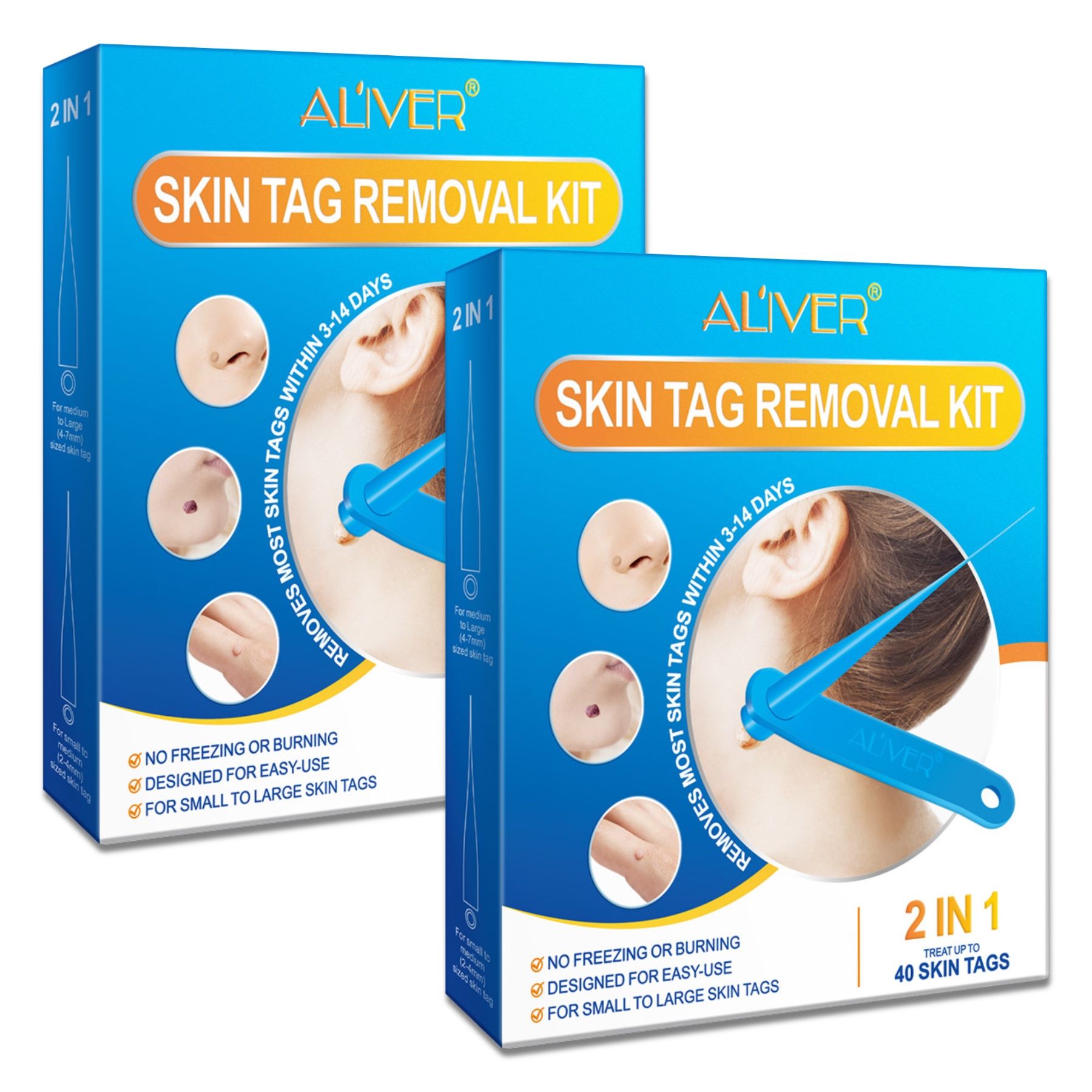 ALIVER Warzen-Behandlungsstift Entferner Skin Tag Removal Set 2in1