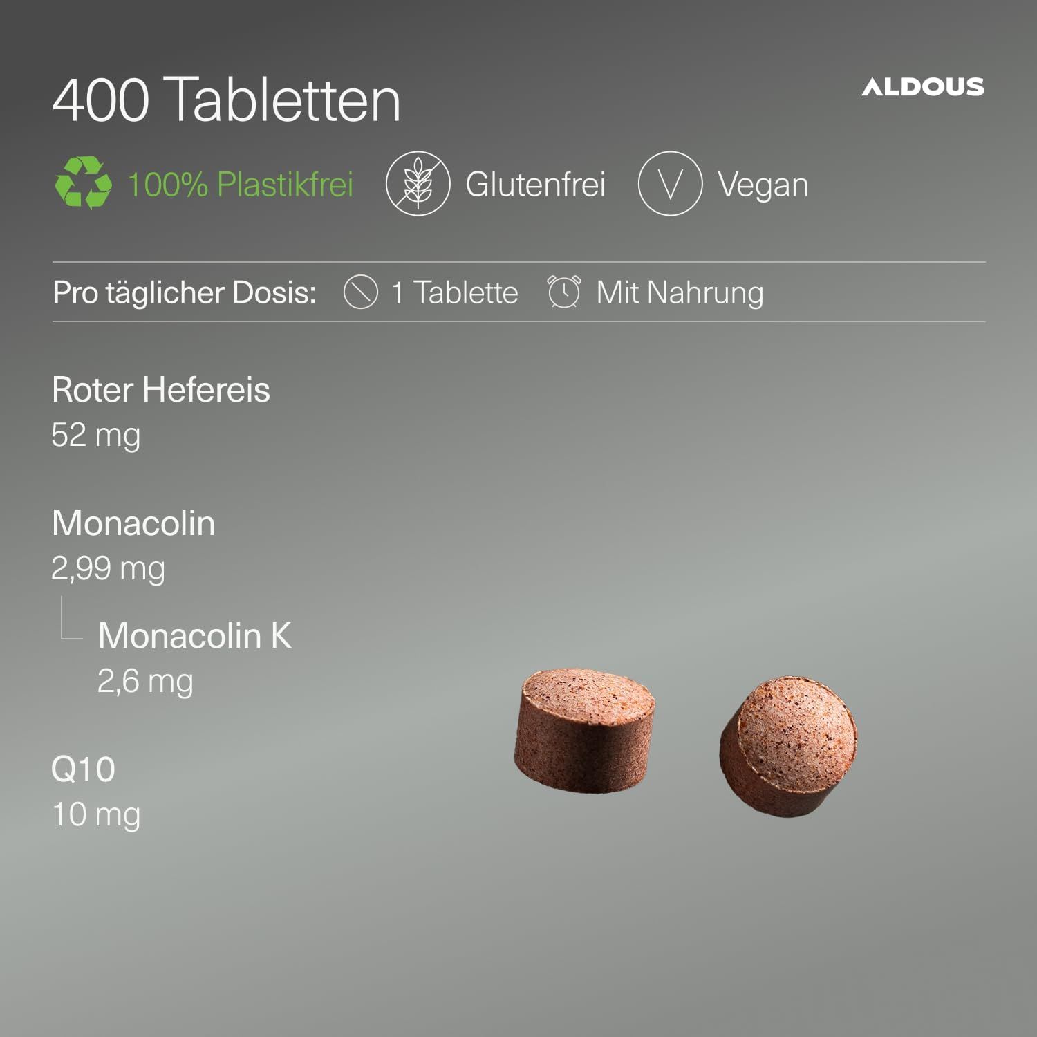 Aldous Fermentierter Roter Reis mit Q10 Tabletten