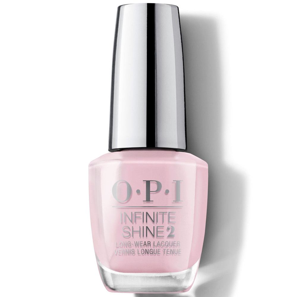 OPI Nagellack Infinite Shine 2 Flasche. Rosa Lack, silberner Deckel.