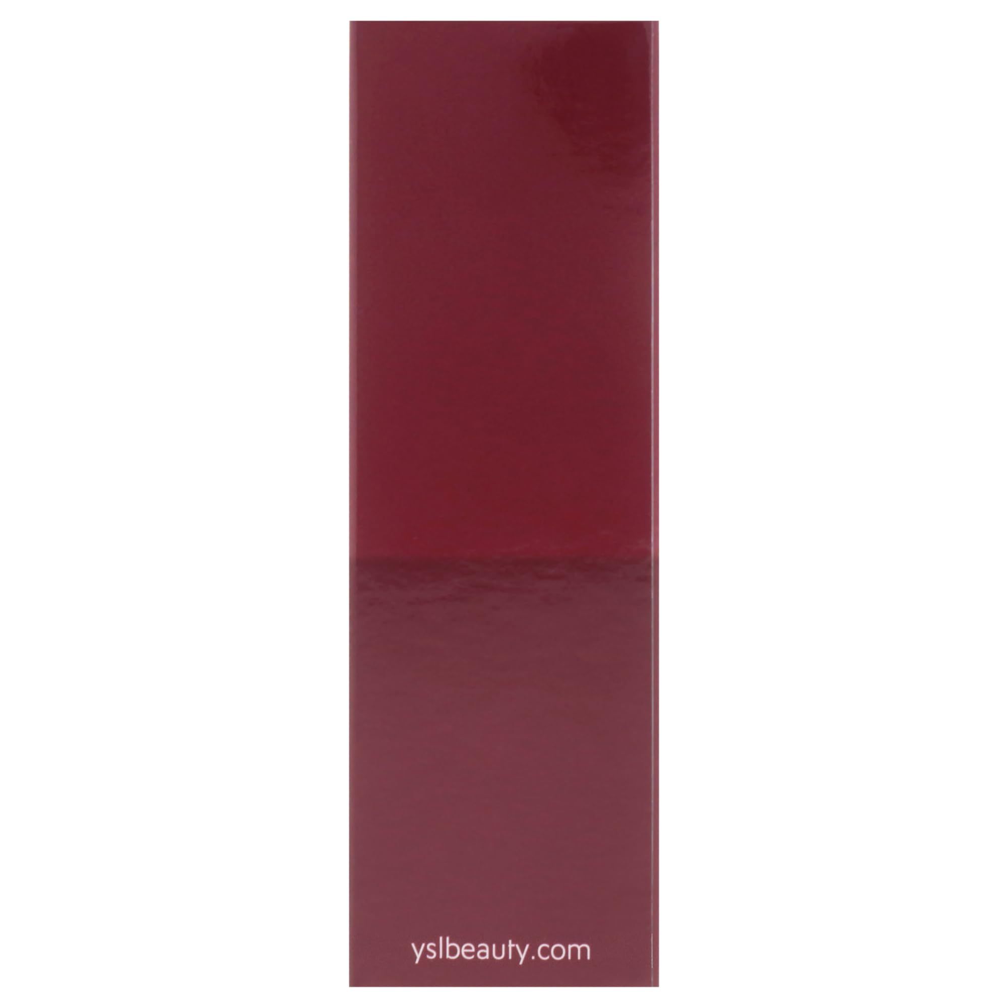 Schmale, dunkelrote Verpackung. Aufschrift yslbeauty.com.