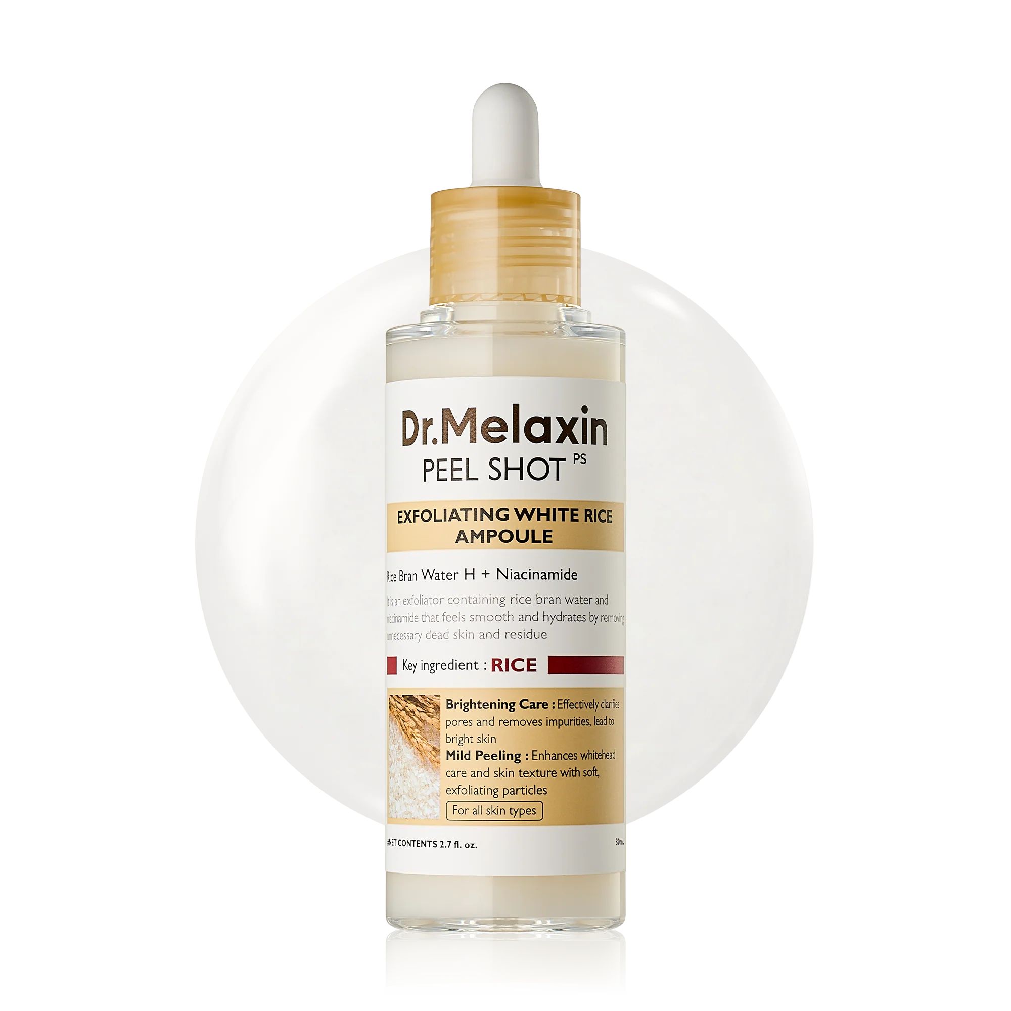 Dr.Melaxin Peel Shot Exfoliant White Rice Ampoule 80ml