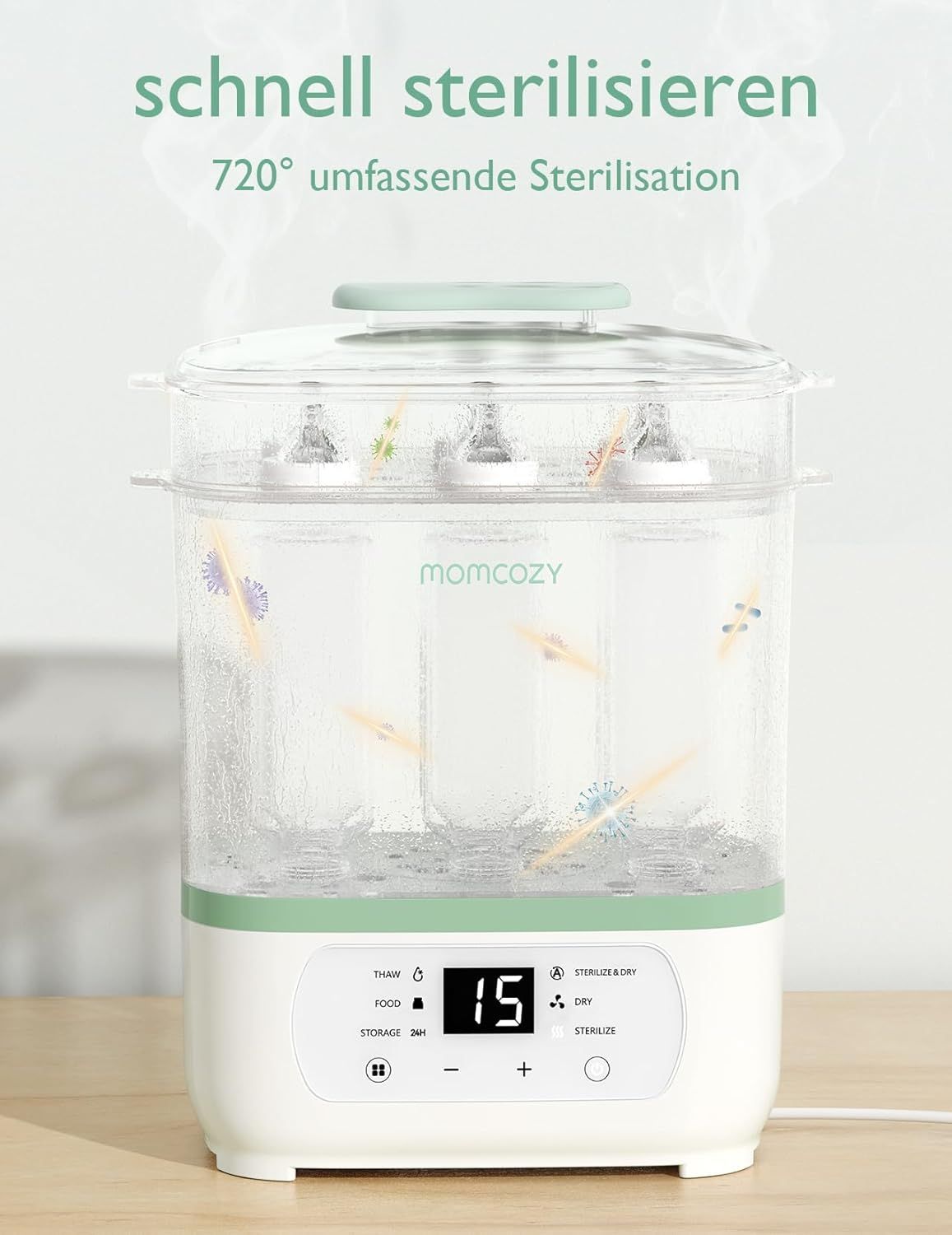 Momcozy Elektrischer Dampfsterilisator für Babyflaschen