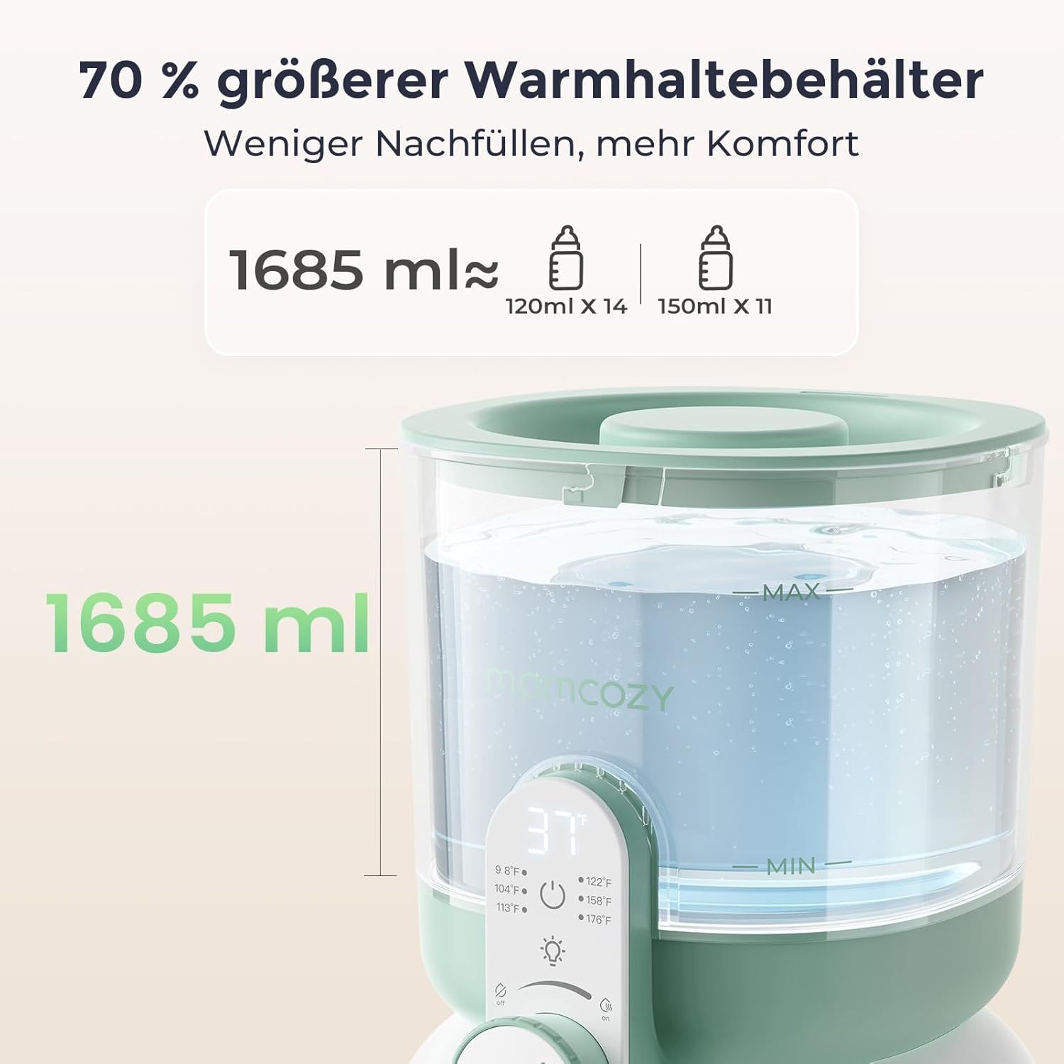 Momcozy Flaschenzubereiter Baby mit Dual-Licht