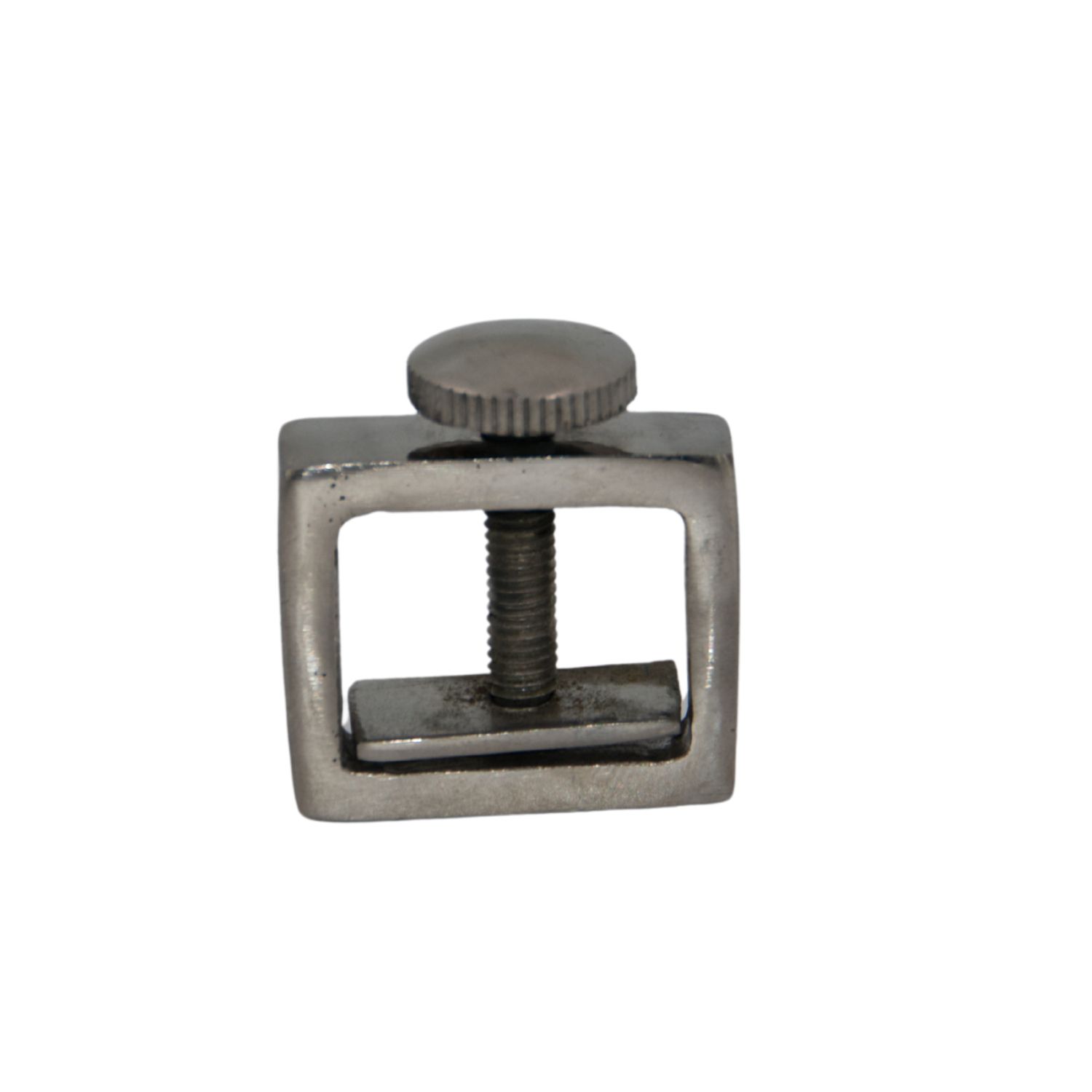 Metall-Leinenfrosch mit Schraube. Quadratische Form mit Schraube.