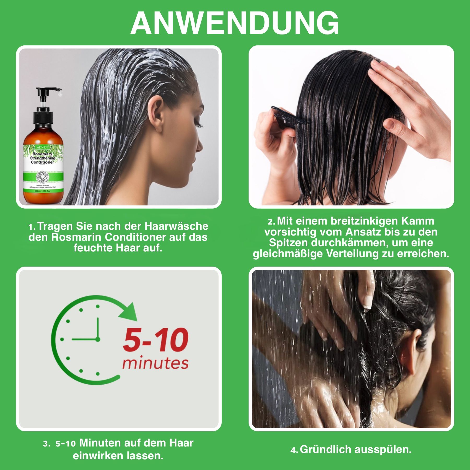 ALIVER Haarspülung mit Rosmarinöl für Haarwachstum