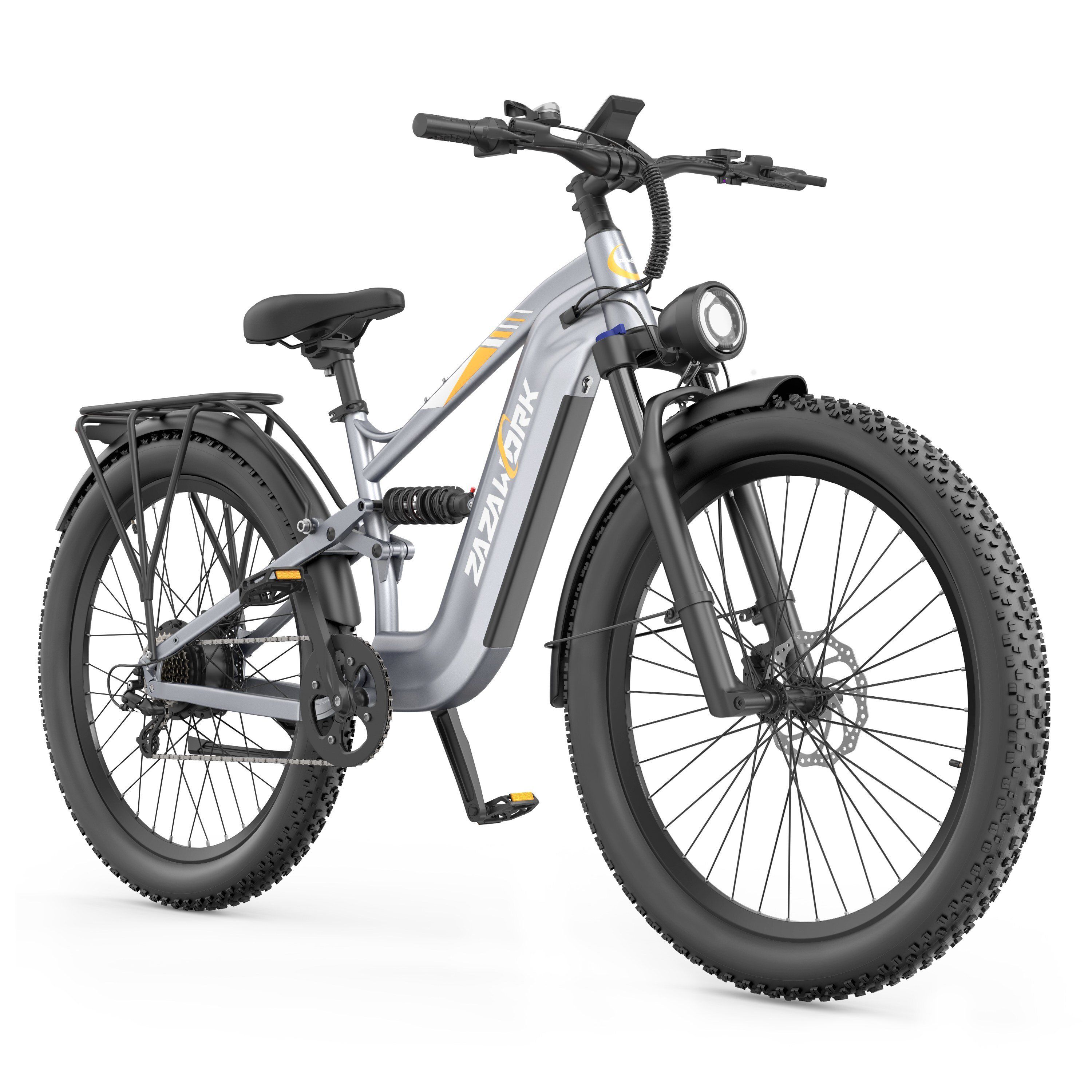ZAZAWORK CF500 Elektrisches Mountainbike, 48V 20Ah Akku, 90 km Reichweite