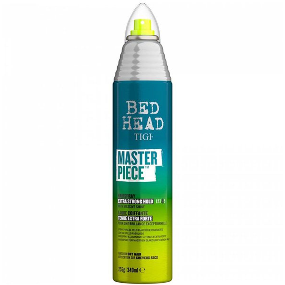 Tigi Bed Head Masterpiece Haarspray. Extra starker Halt, massive Glanz. Für trockenes Haar.