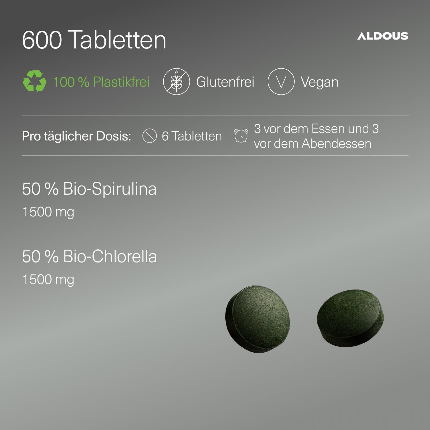 Aldous Spirulina + Chlorella Tabletten