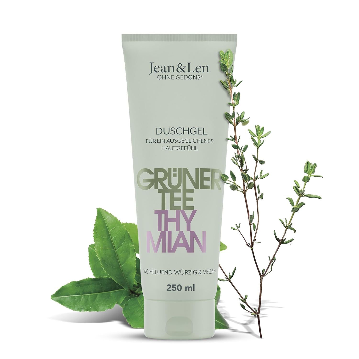 Grüner Tee & Thymian Duschgel in Tube. 250 ml. Mit Kräutern.