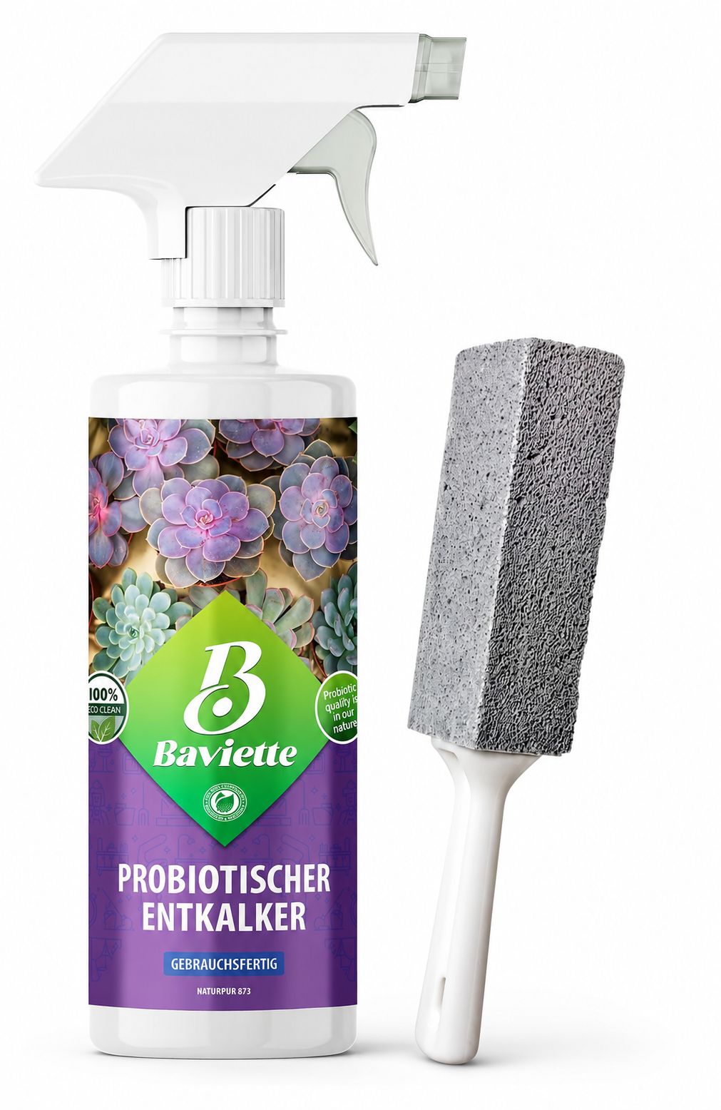 Baviette Probiotischer Bad-Kalkentferner Spray inkl. Bimsstein