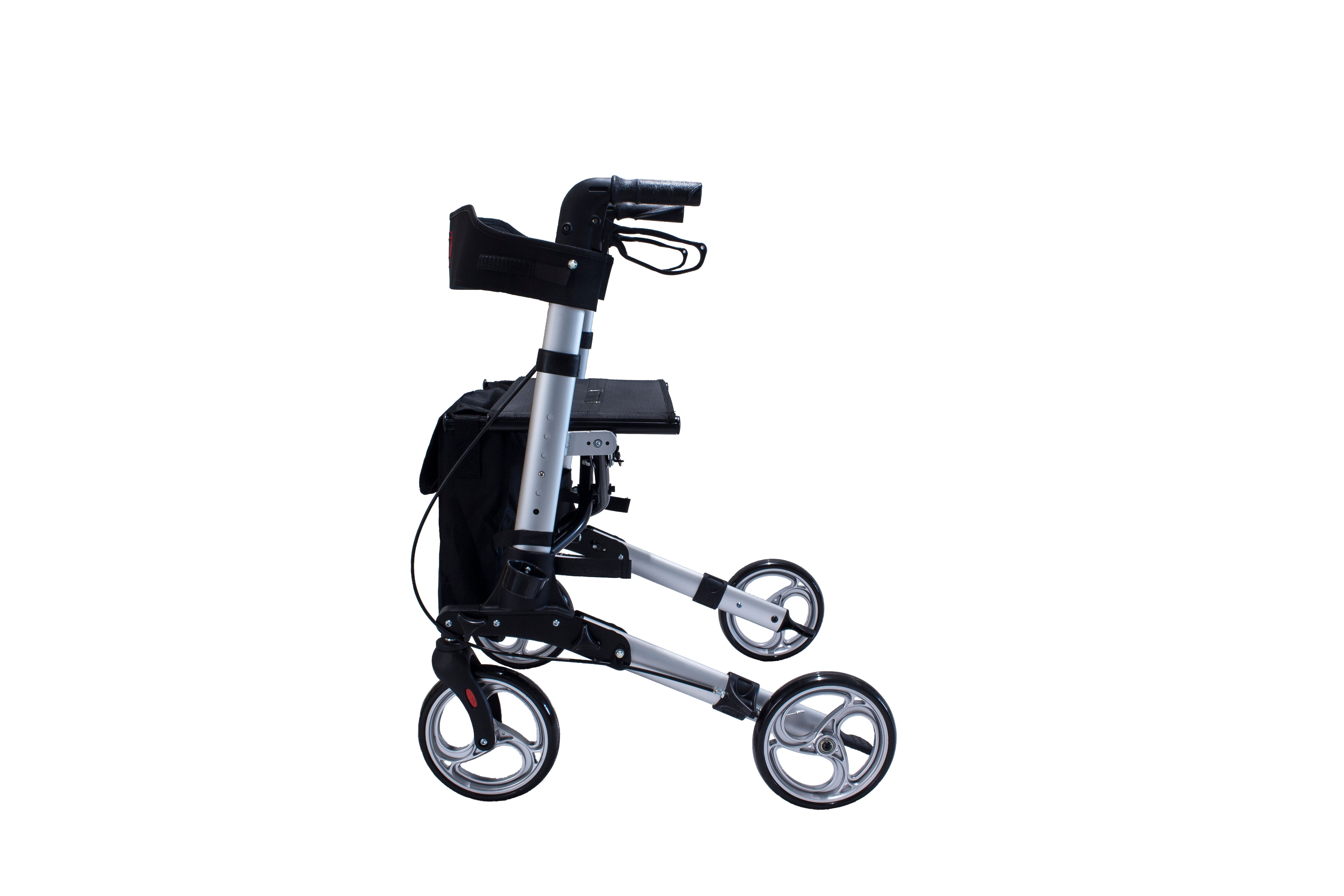 ANTAR Aluminium Rollator höhenverstellbar mit Fußstützen und Einkaufskorb