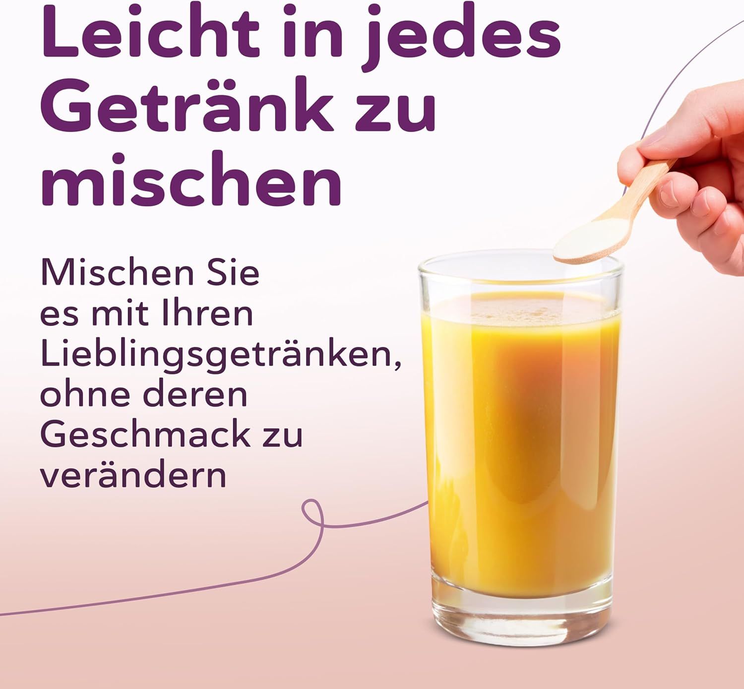 QSTA D-Chiro & Myo Inositol Pulver: Einfaches Mischen in Getränke mit einem Holzlöffel.