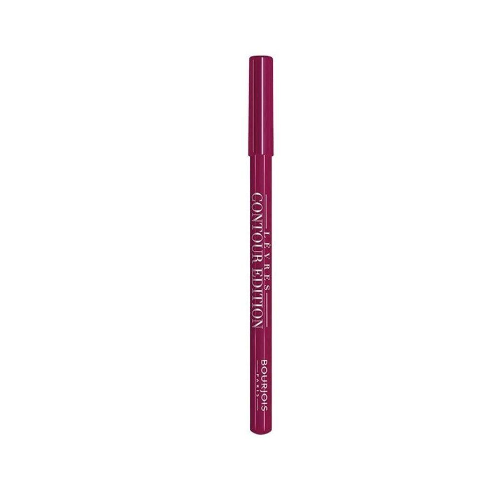 Roter Lippenkonturenstift. Aufschrift: Contour Edition, Bourjois. Ohne Kappe.
