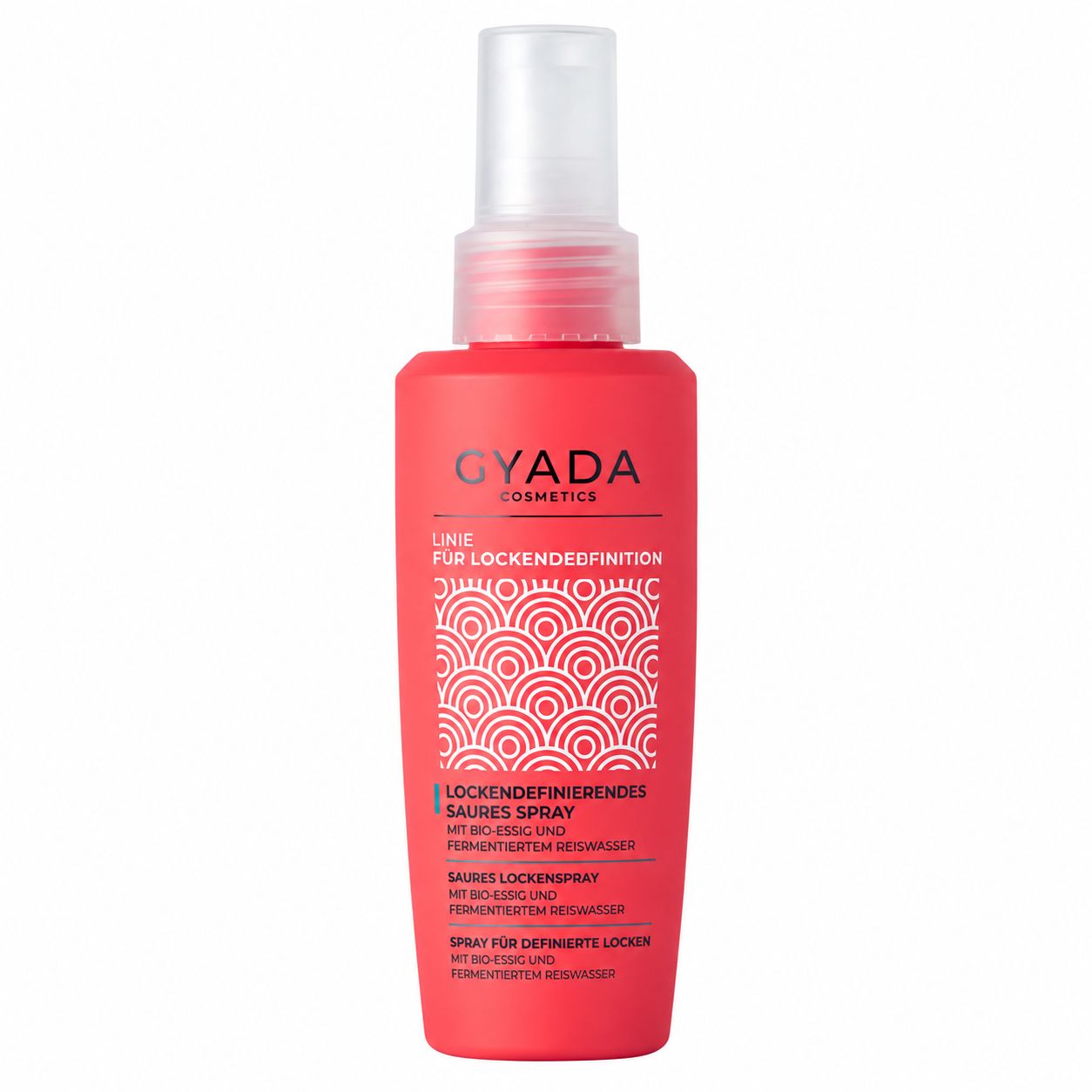 Gyada Cosmetics Lockendefinierendes Säurespray in roter Verpackung.