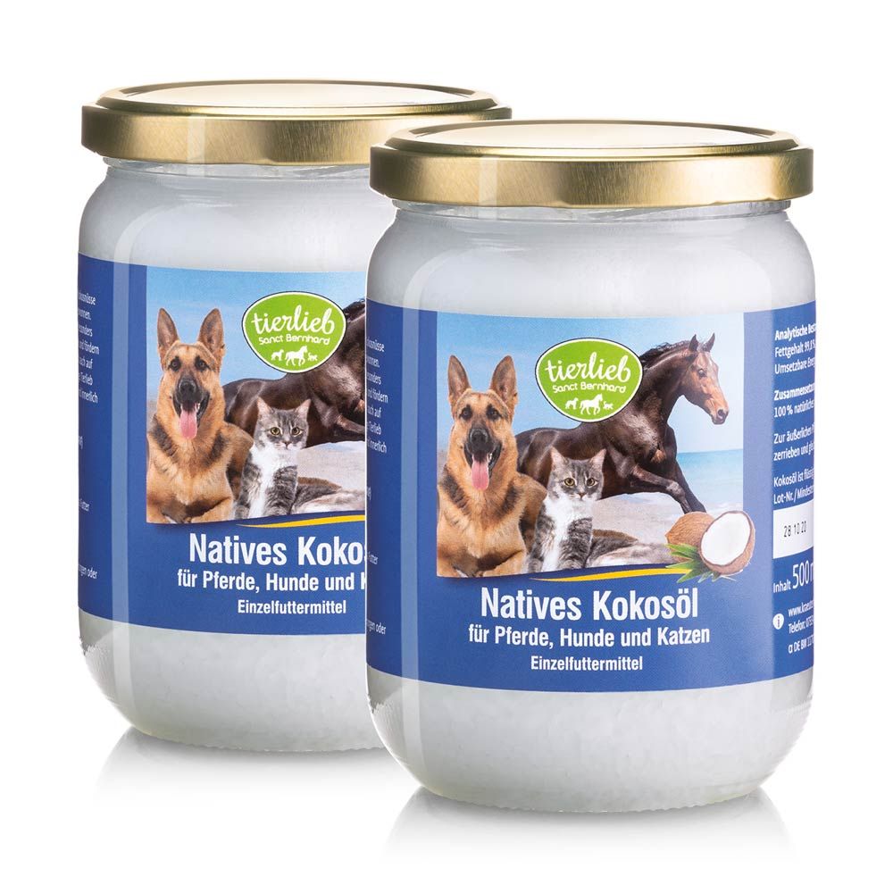 Sanct Bernhard tierlieb Natives Kokosöl für Pferde, Hunde und Katzen 1000 ml Shop Apotheke