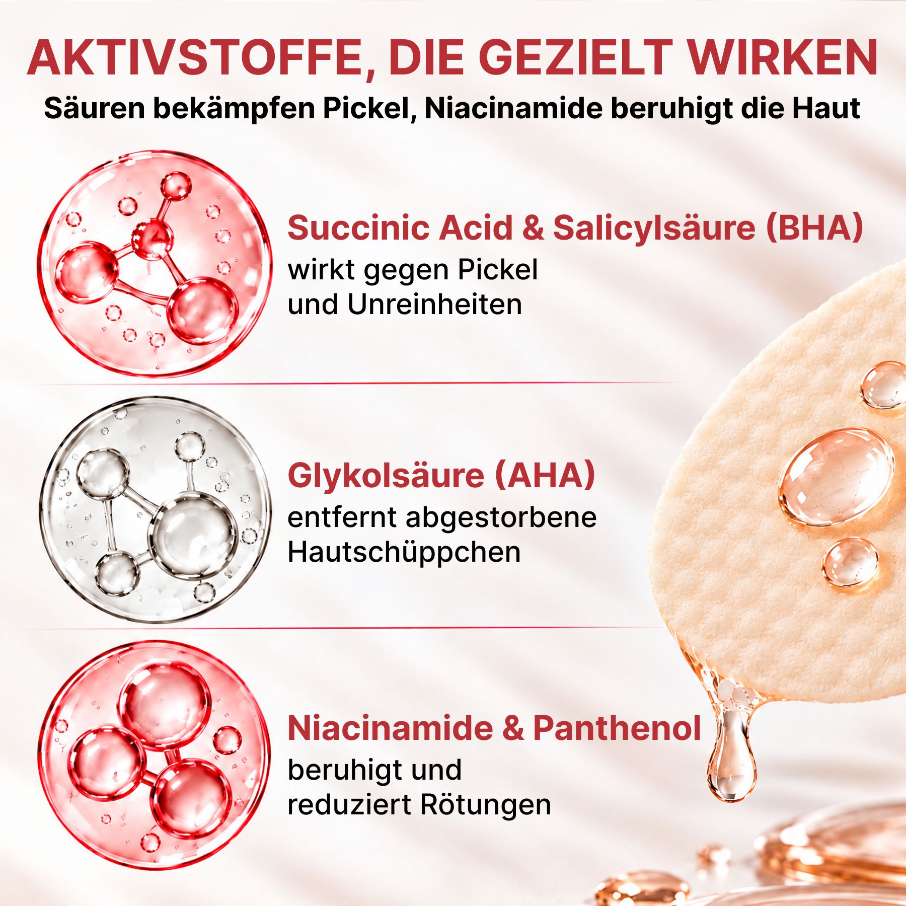 Medicube BHA, AHA SUCCINIC ACID Reinigungspads Gesichtspeeling mit Niacinamide Panthenol