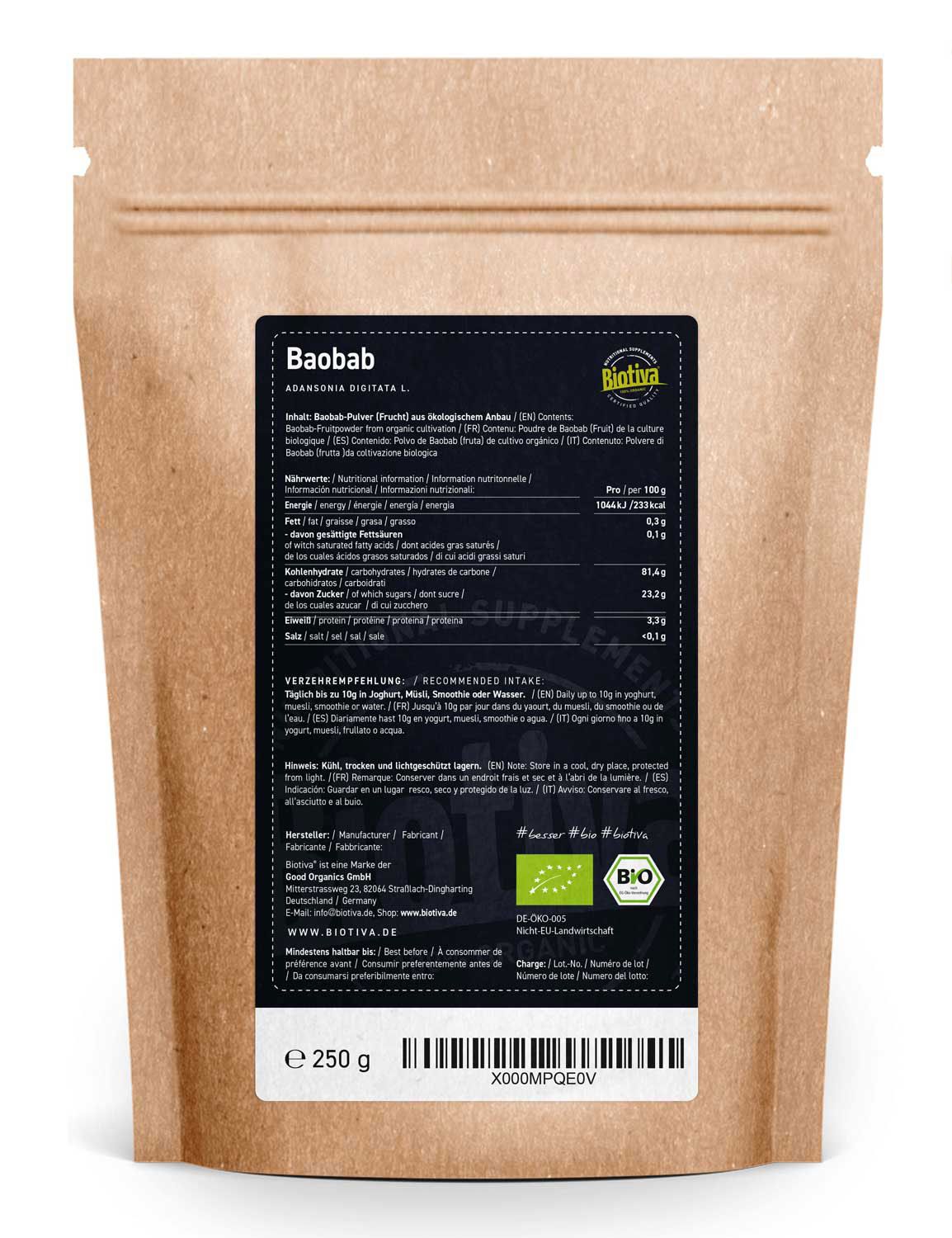 Biotiva Baobab Pulver Bio