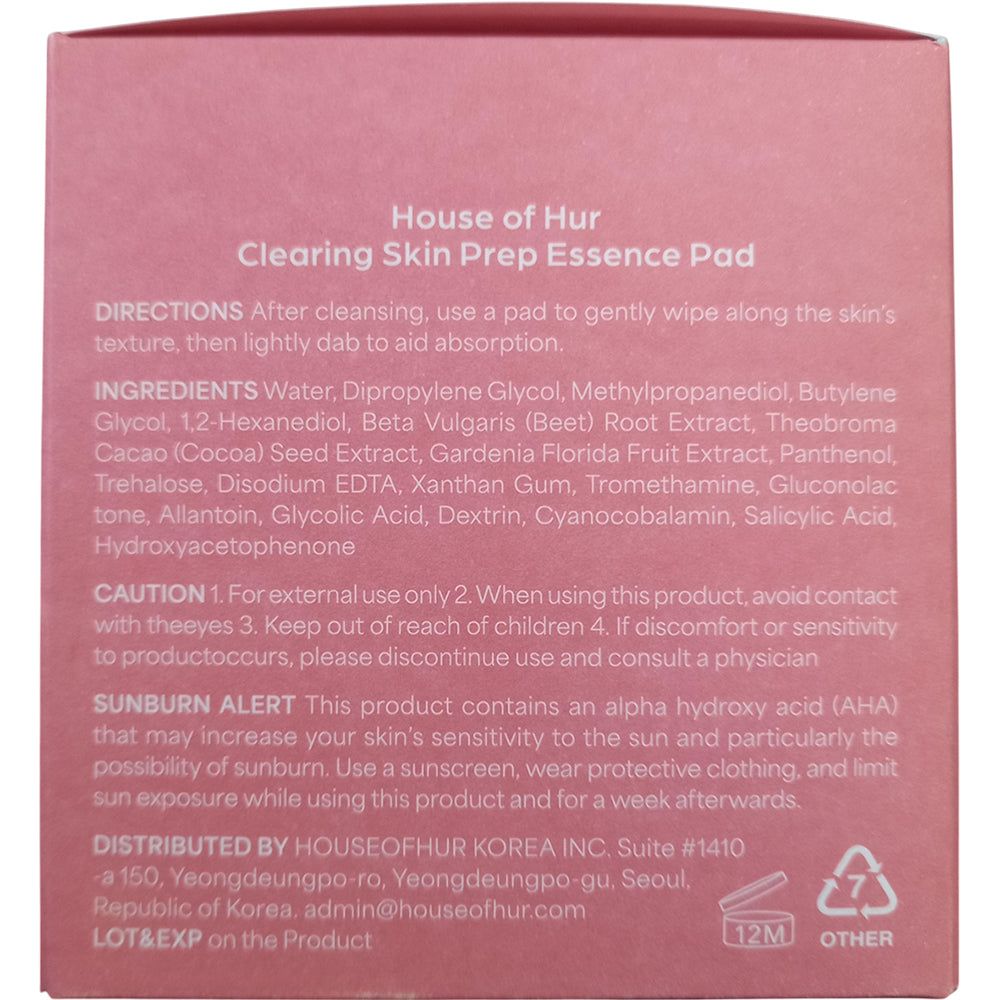 HOUSE OF HUR Clearing Skin Prep Essence Pad