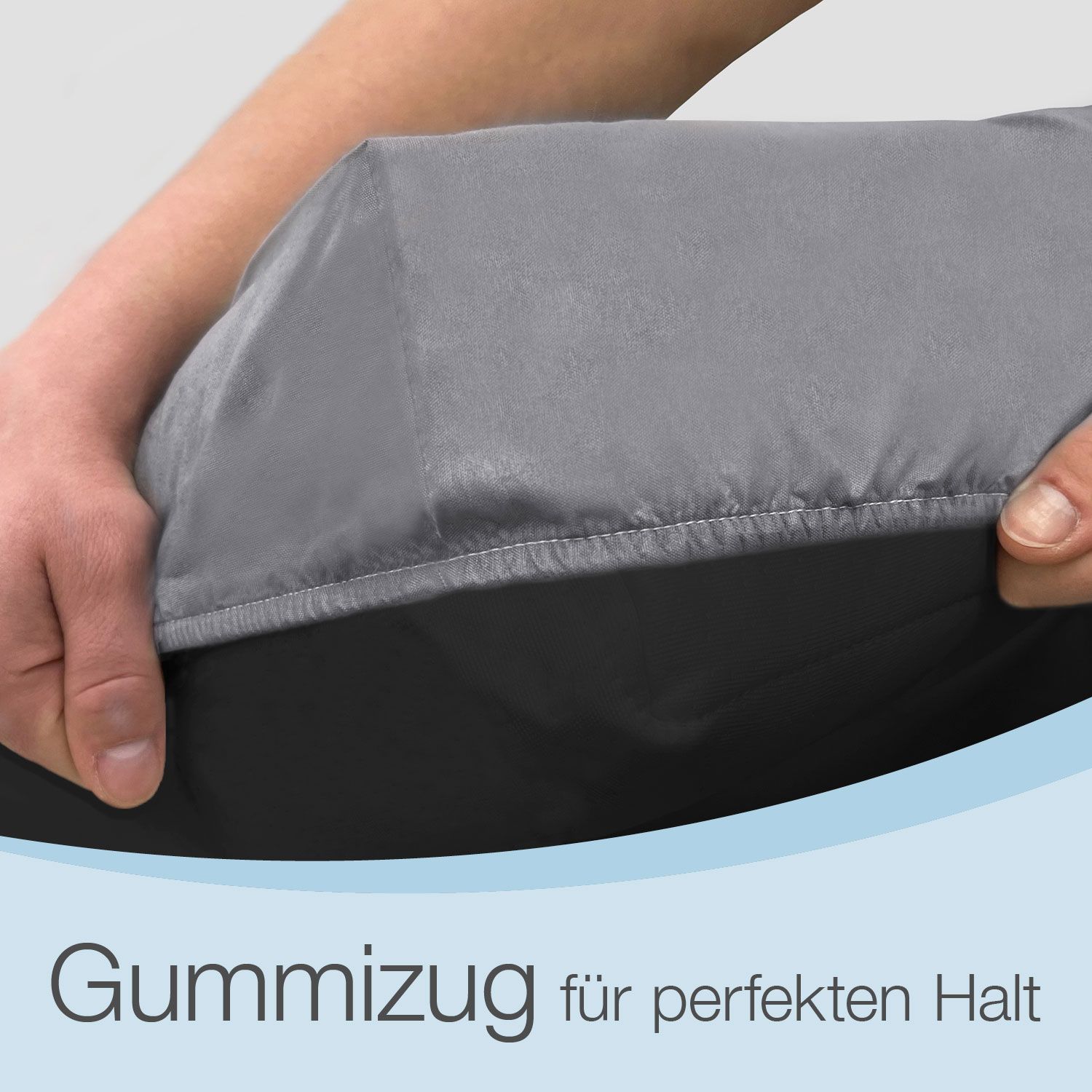 ELONEO Spannbettlaken 75x195x15cm Gummizug: rundum für rutschfesten Sitz und leichtes Beziehen