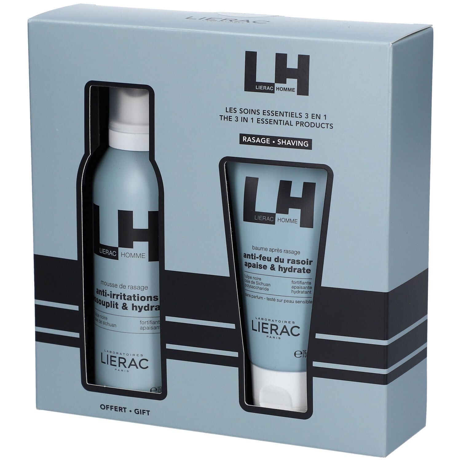 LIERAC SET MEN AFTERSHAVE BALSAM + RASIERSCHAUM