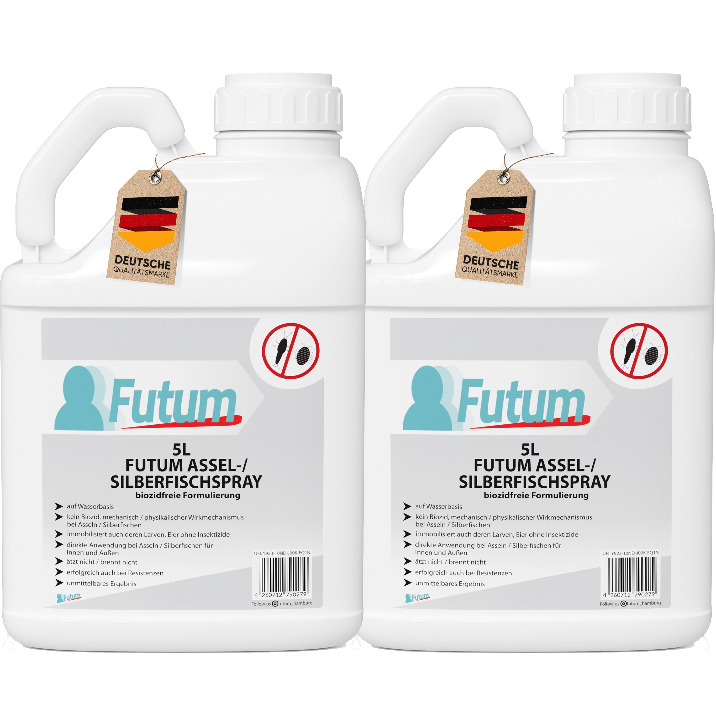 FUTUM 2x5L Silberfisch- / Asselspray