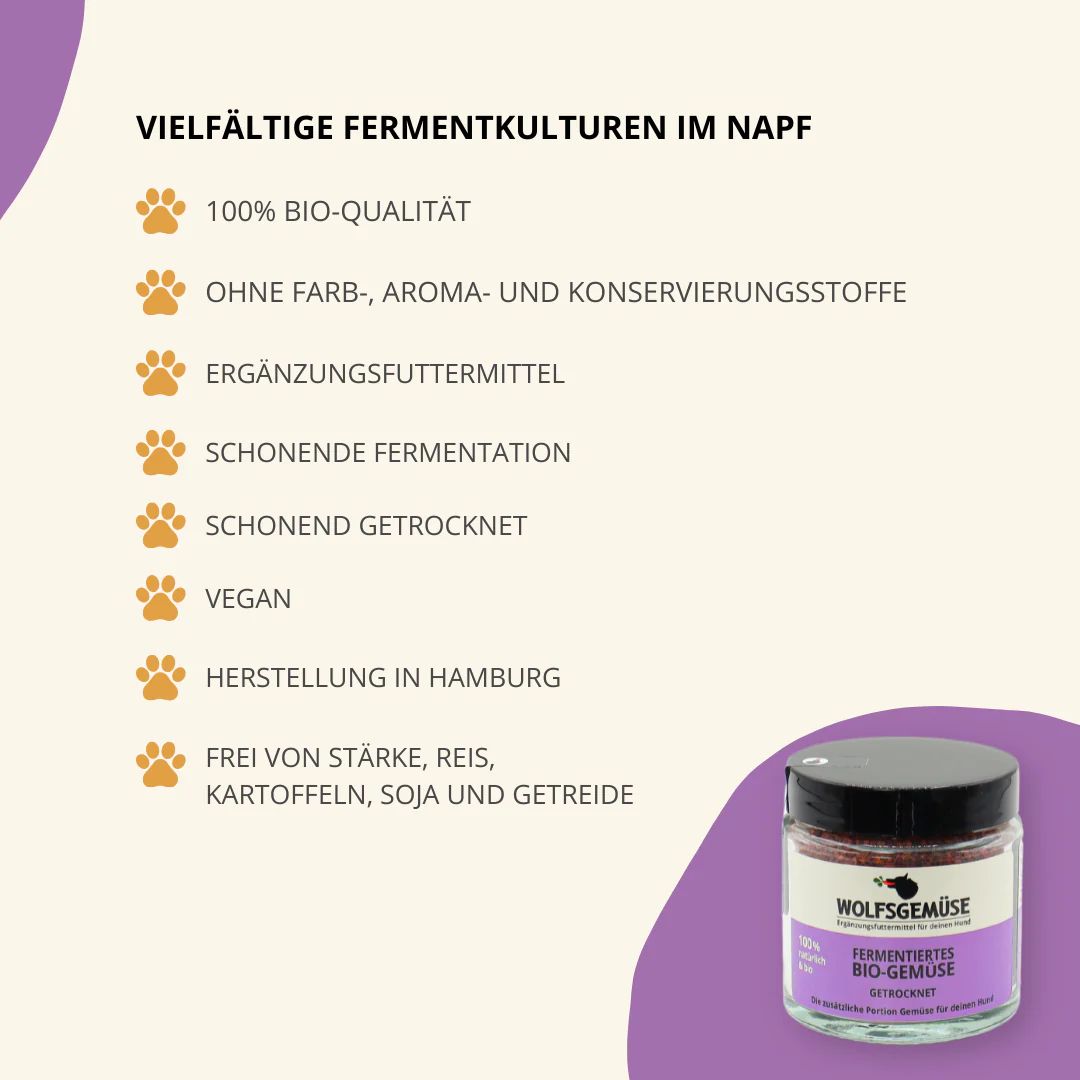 Wolfsgemüse-Fermentiertes Bio-Gemüse Magen-Darm Hundefutter Zusatz