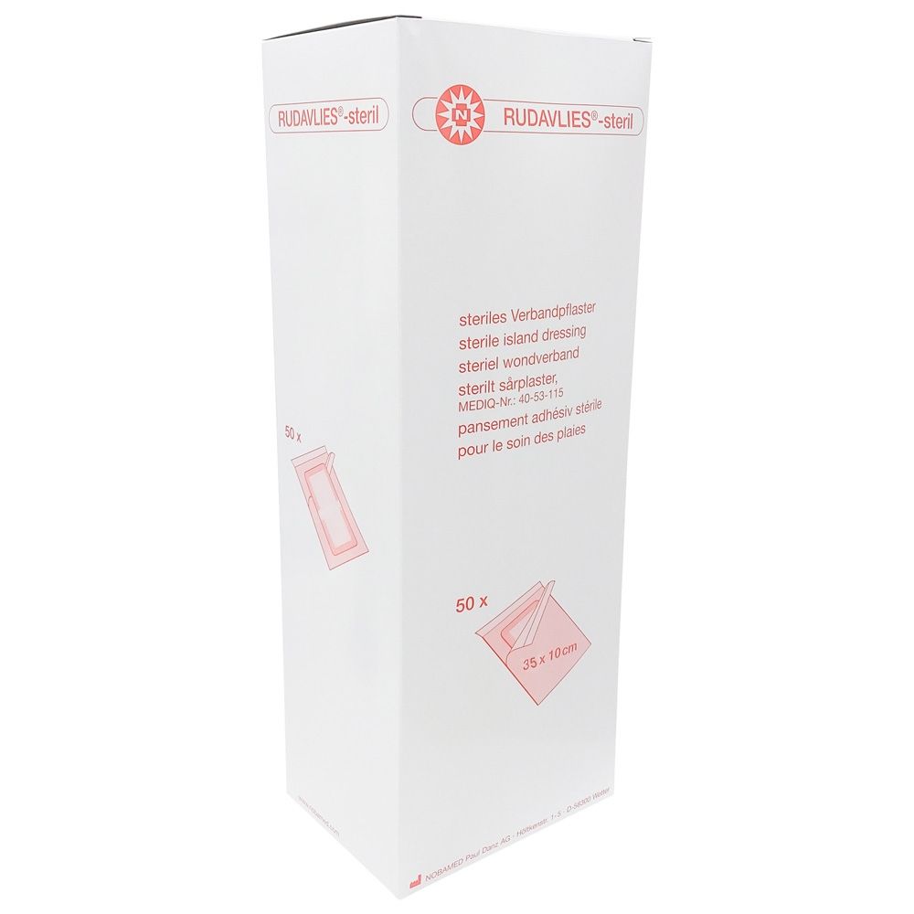 NOBA Rudavlies sterile Wundpflaster 50 Stück 35 cm x 10 cm