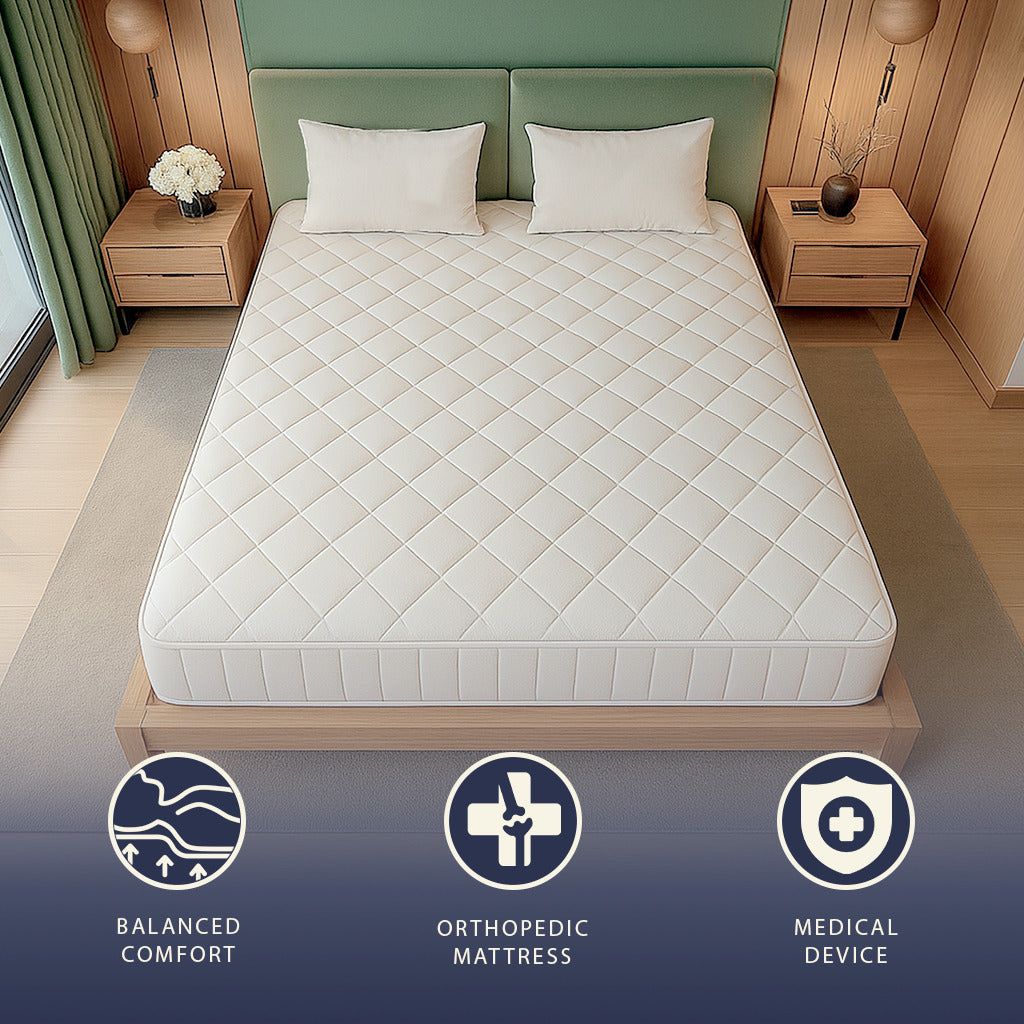 The White Stone Matratze Feuerhemmend 180x200 aus Memory Foam Höhe 20 cm | Orthopädisch