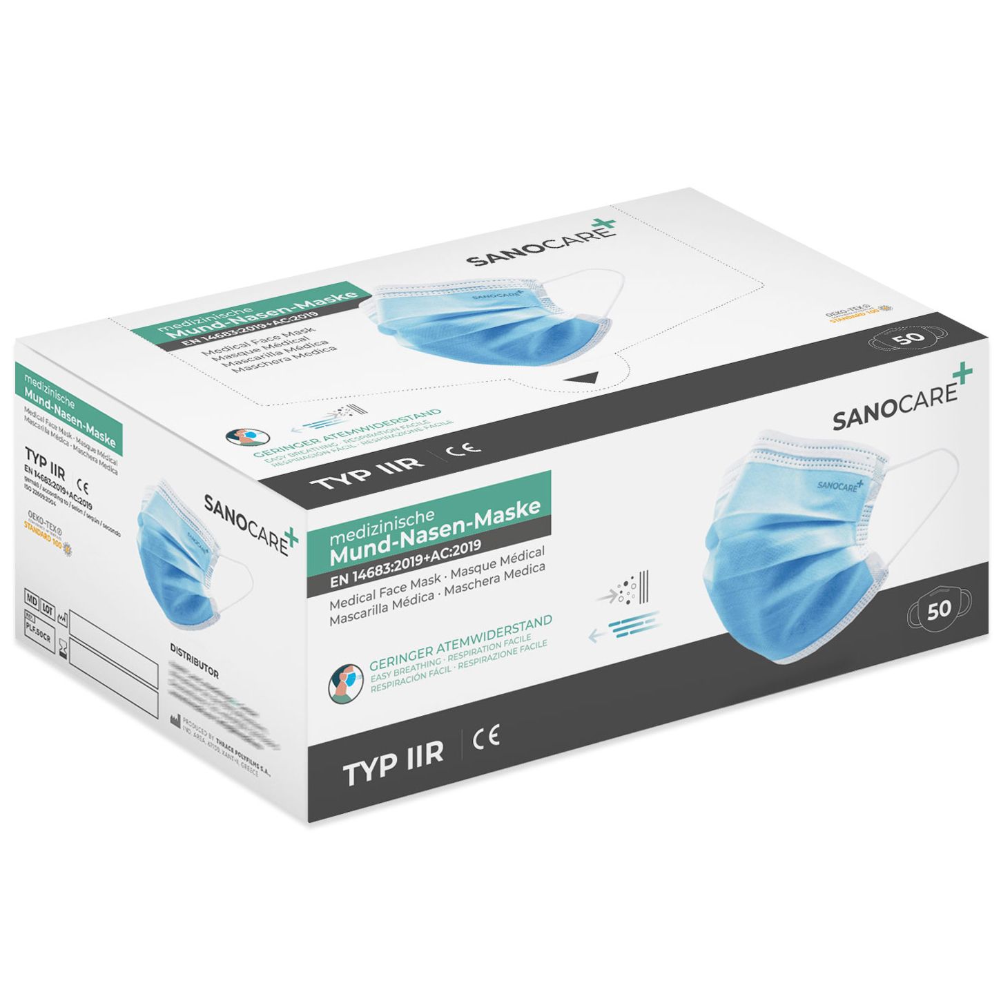 SANOCARE+ Mund-Nasen Maske Typ IIR