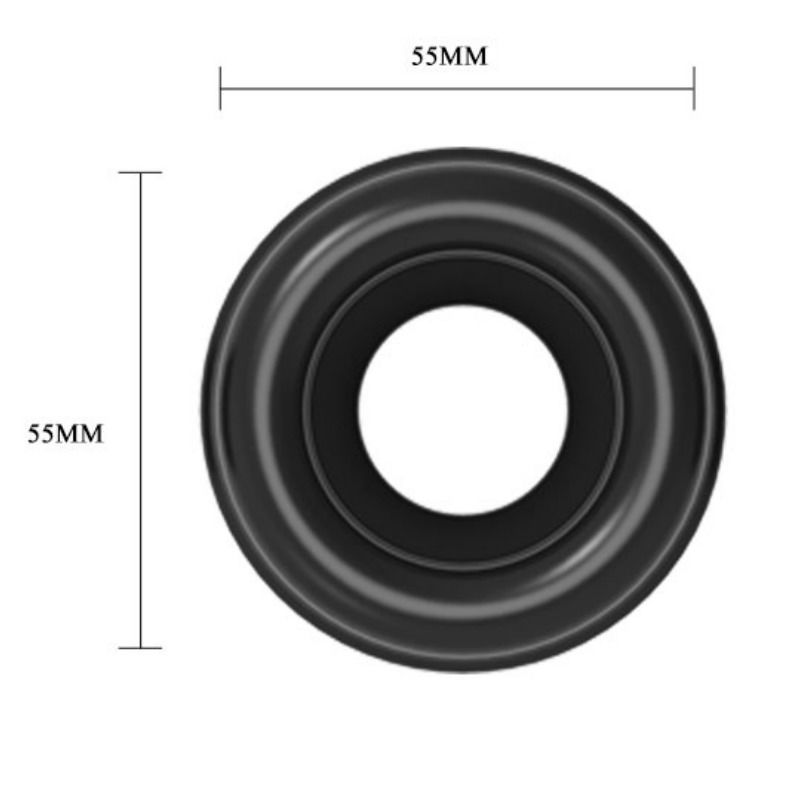 Schwarze Basis der Penispumpe. Abmessungen: 55mm x 55mm.