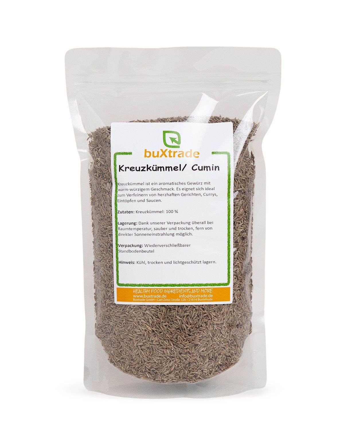 Ein geschlossener Beutel buxtrade Kreuzkümmel/Cumin.