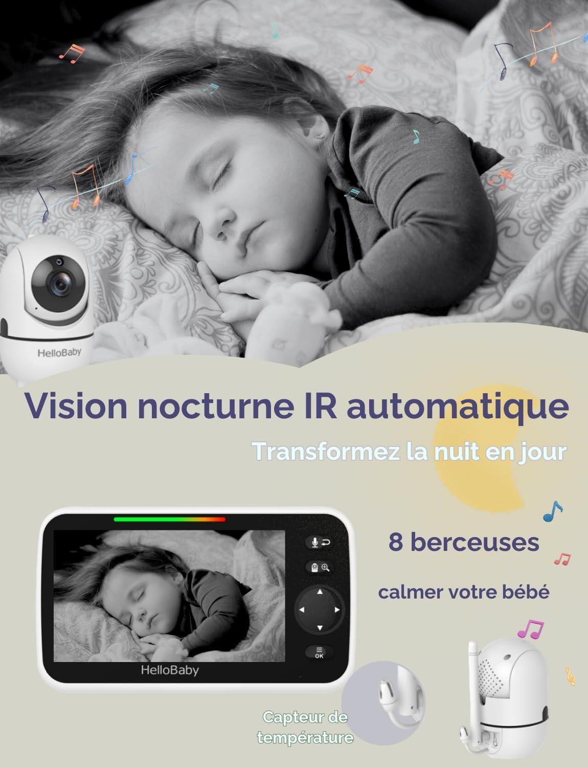 HelloBaby Babyphone mit 2 Kameras