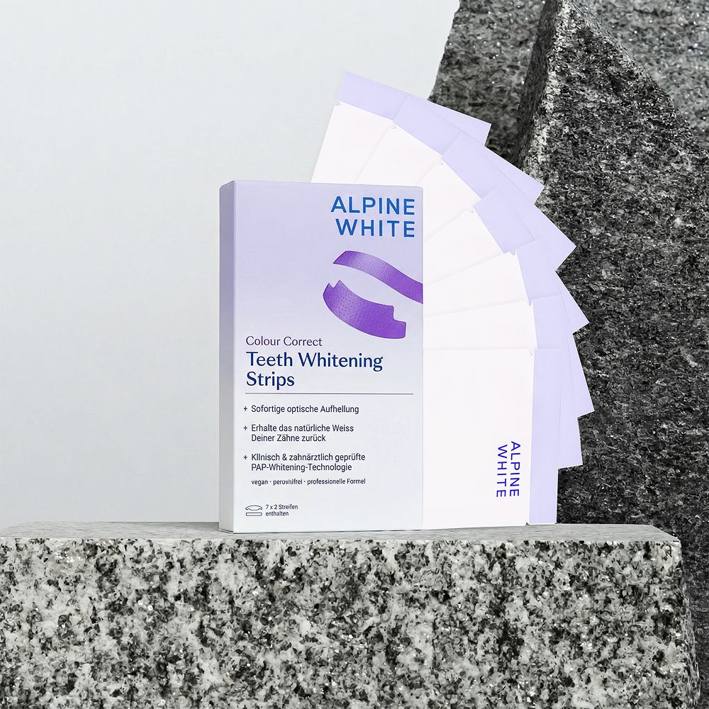 ALPINE WHITE Purple Whitening Strips Colour Correct Zahnaufhellungsstreifen