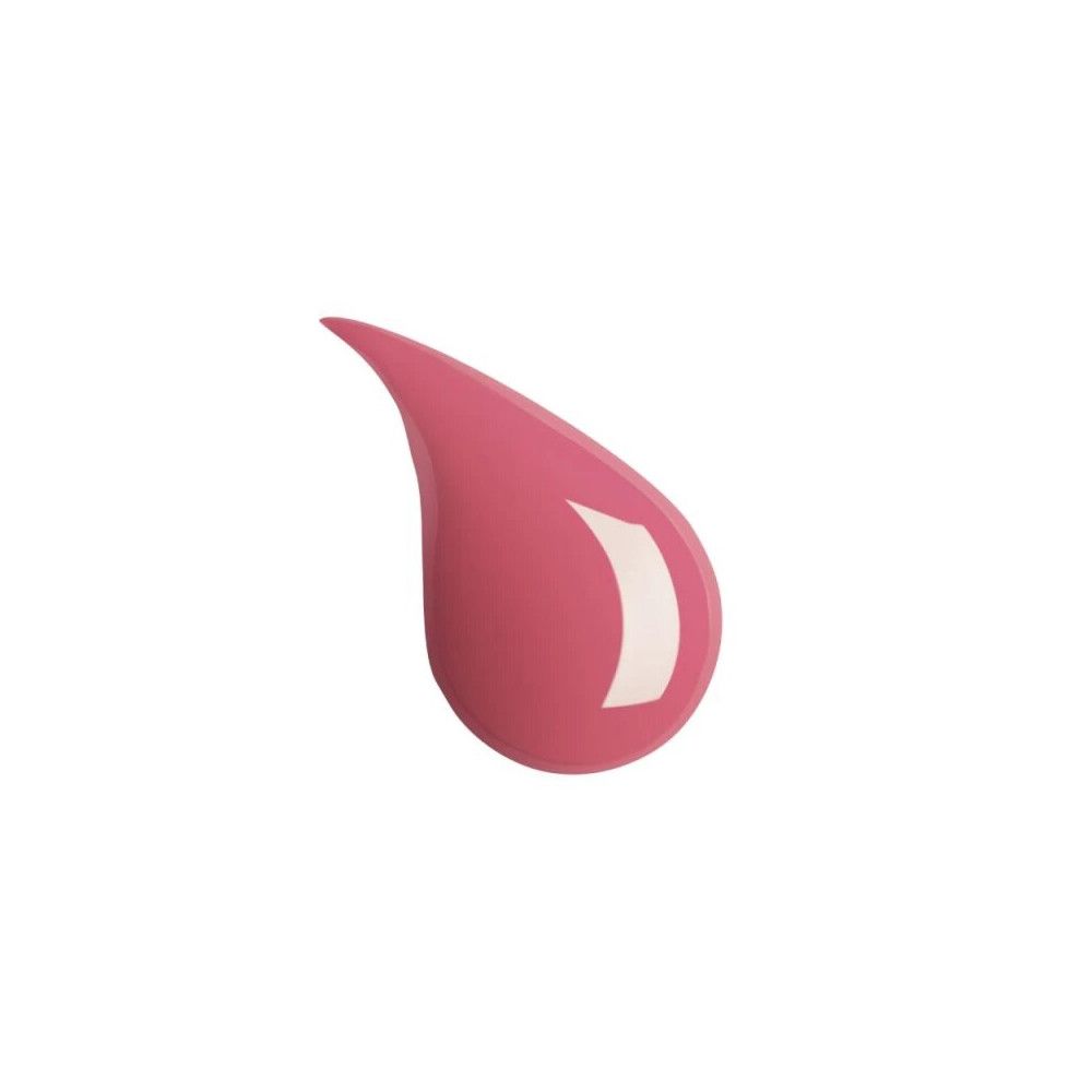 Rosa Lipgloss-Tropfen. Glänzende Oberfläche, Tropfenform.