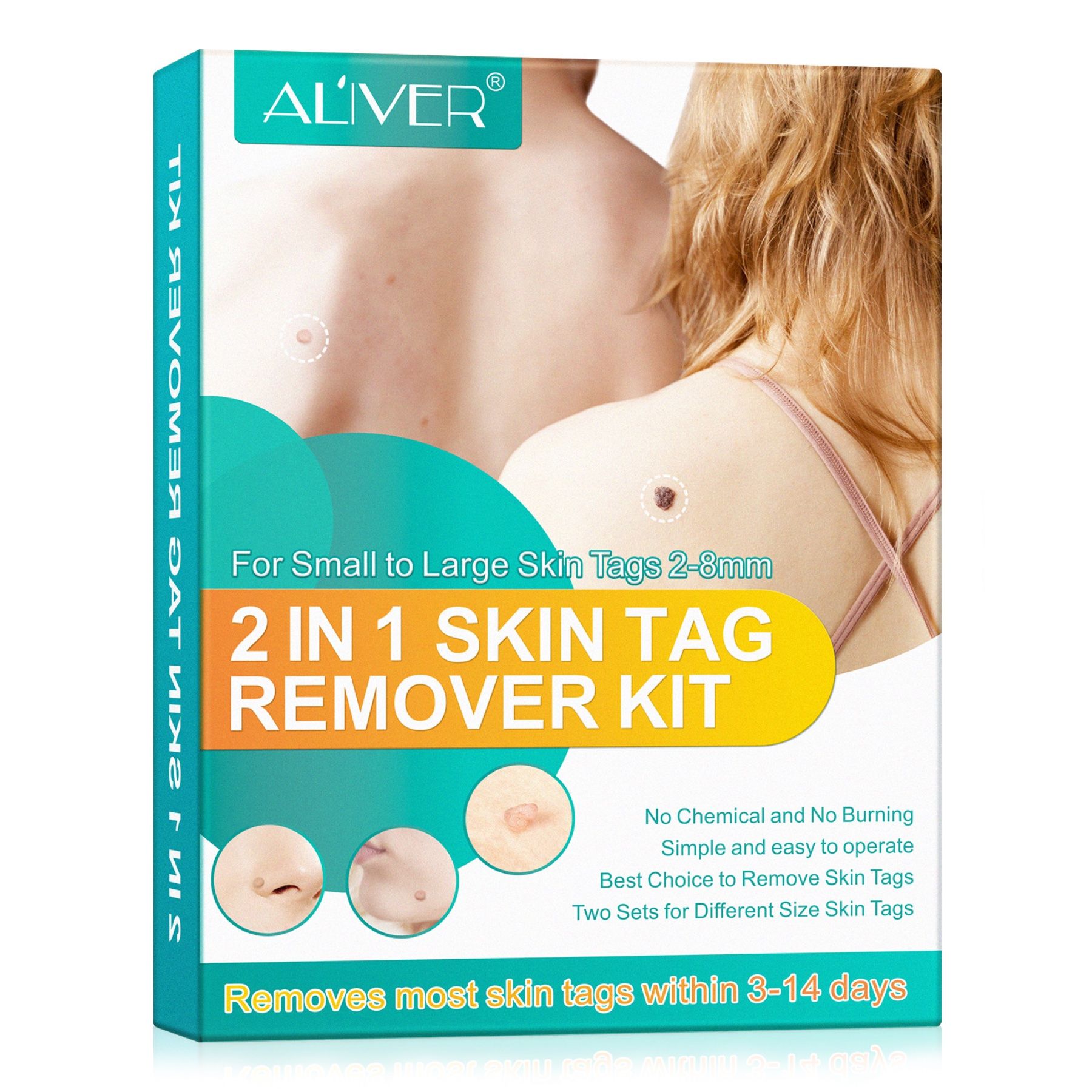 ALIVER Warzen-Behandlungsstift Entferner Skin Tag Removal Set 2in1 Anti Warzenentferner